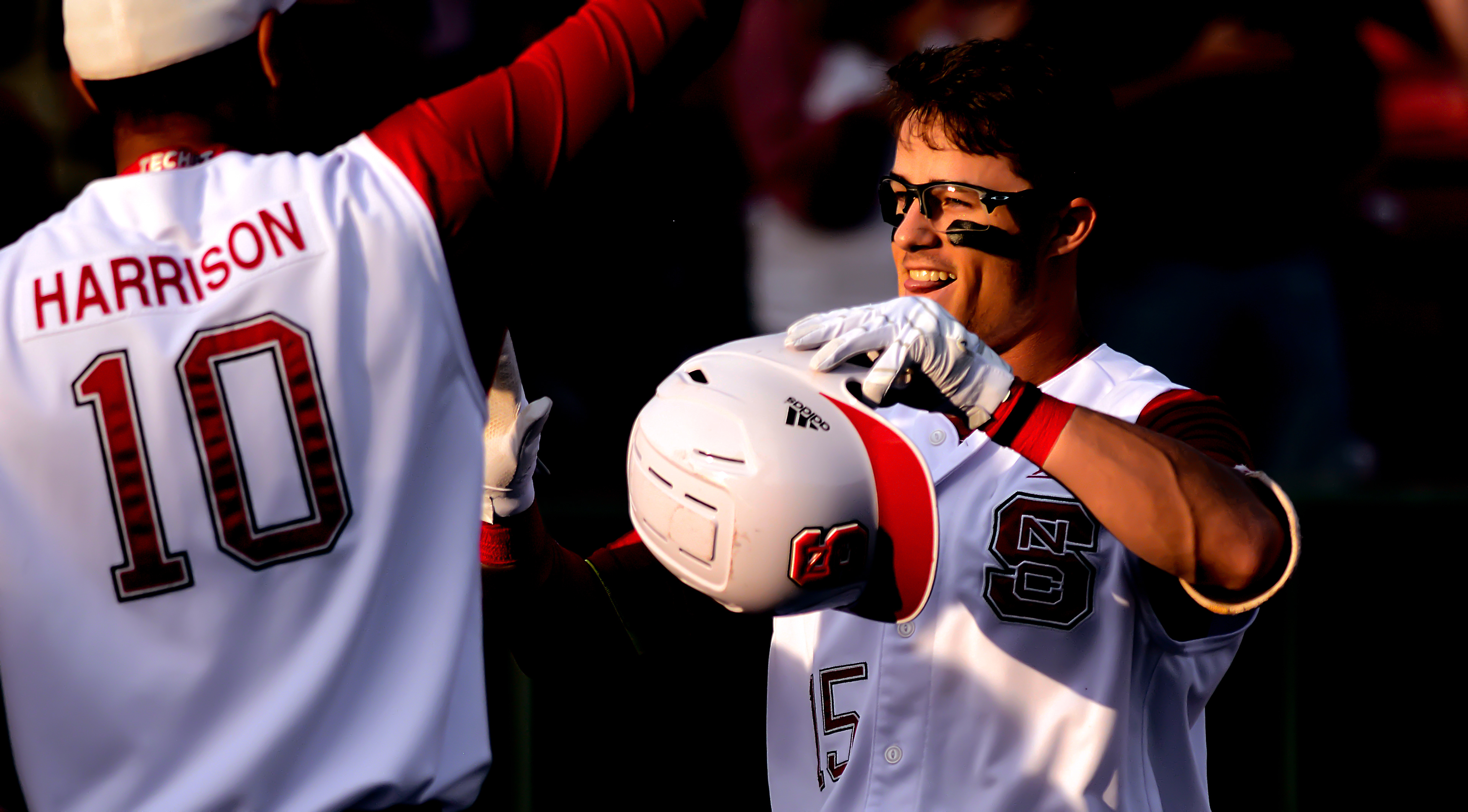 Josh McLain celebrates his home run on April 13, 2018.