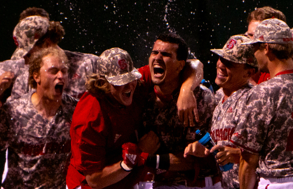 Luca Tresh celebrates his walk-off home run on May 20, 2021.