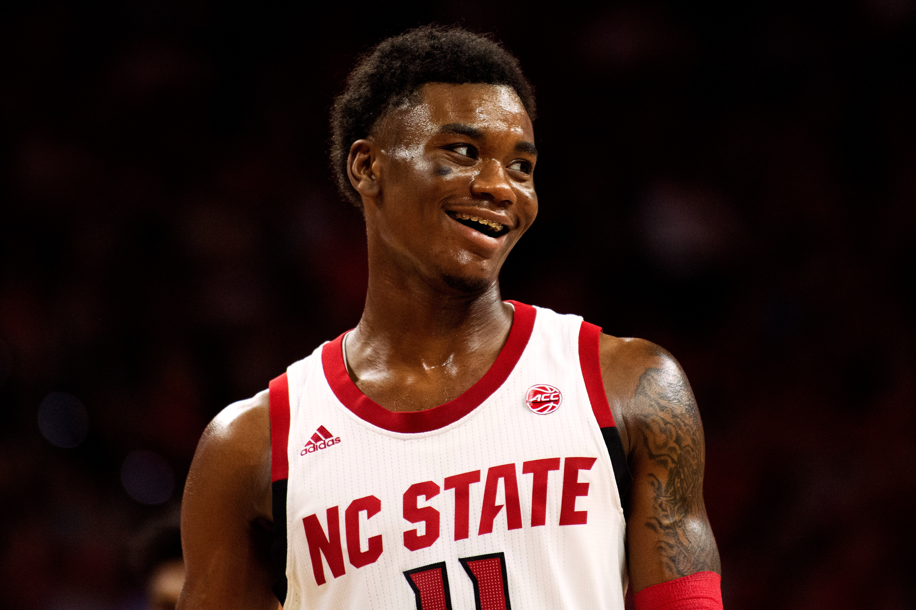 Markell Johnson grins during the game on Dec. 29, 2019.