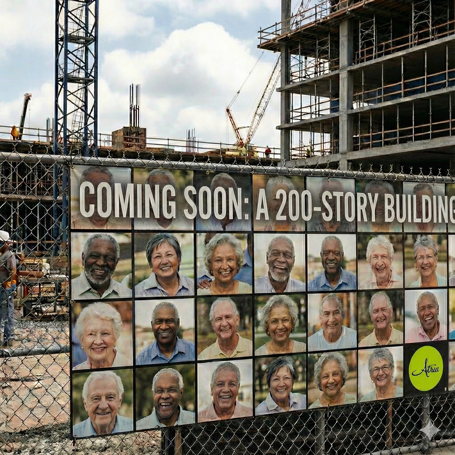 A fence-wrap for a senior living community just outside Chicago.