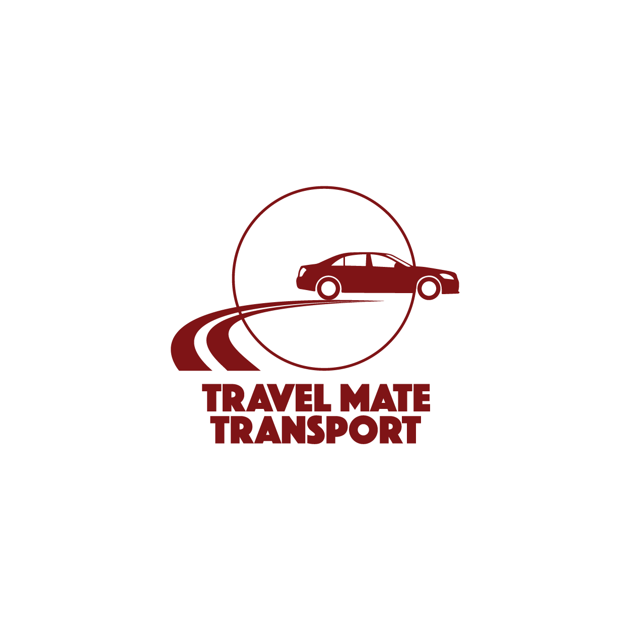 Travel Mate Transport Logo All Maroon on White