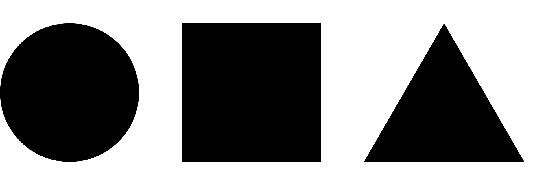 Different shapes—circle, square, triangle, hexagon, rectangle, oval—with line illustration of design capabilities such as print, digital, illustration design.