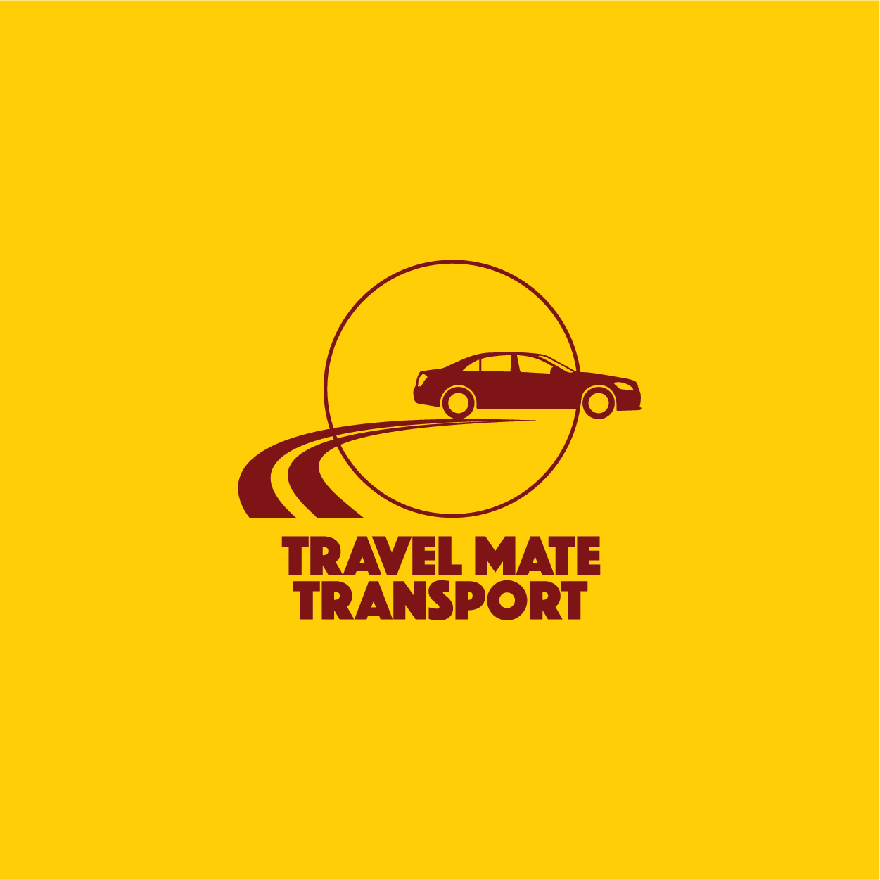 Travel Mate Transport Logo All Maroon on Gold