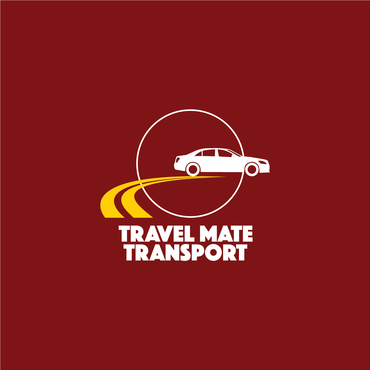Travel Mate Transport Logo Full Color on Maroon