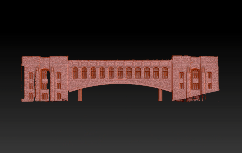 Clean scan of the bridge, before holes were filled