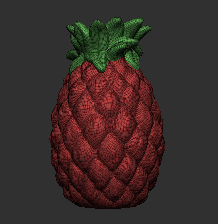 Retopologized mesh with polygroups