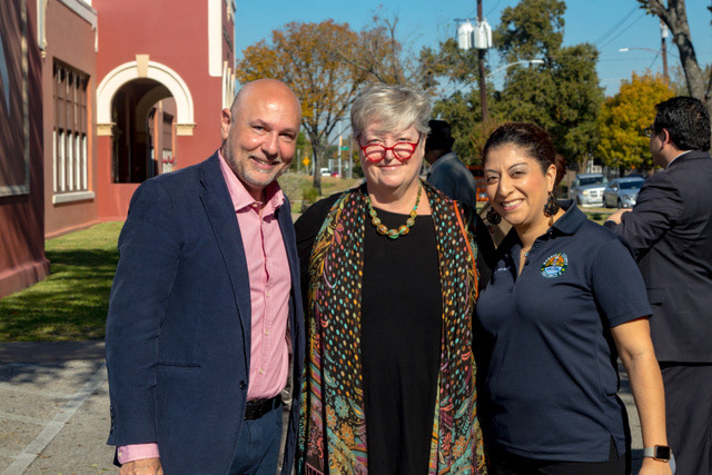 Snapshot Sculpture Ribbon Cutting Celebration, Nicola Parente, Tami Moschioni and Tanya Makany-Rivera Director of Government Affairs & Community Relations Office of Commissioner Adrian Garcia, Pct. 2