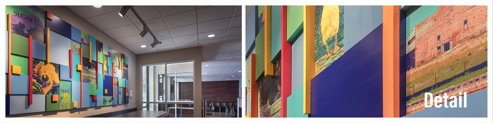 Kroger Mural Riverstone Sugar Land Texas. 5' x 15' mixed media on panels.