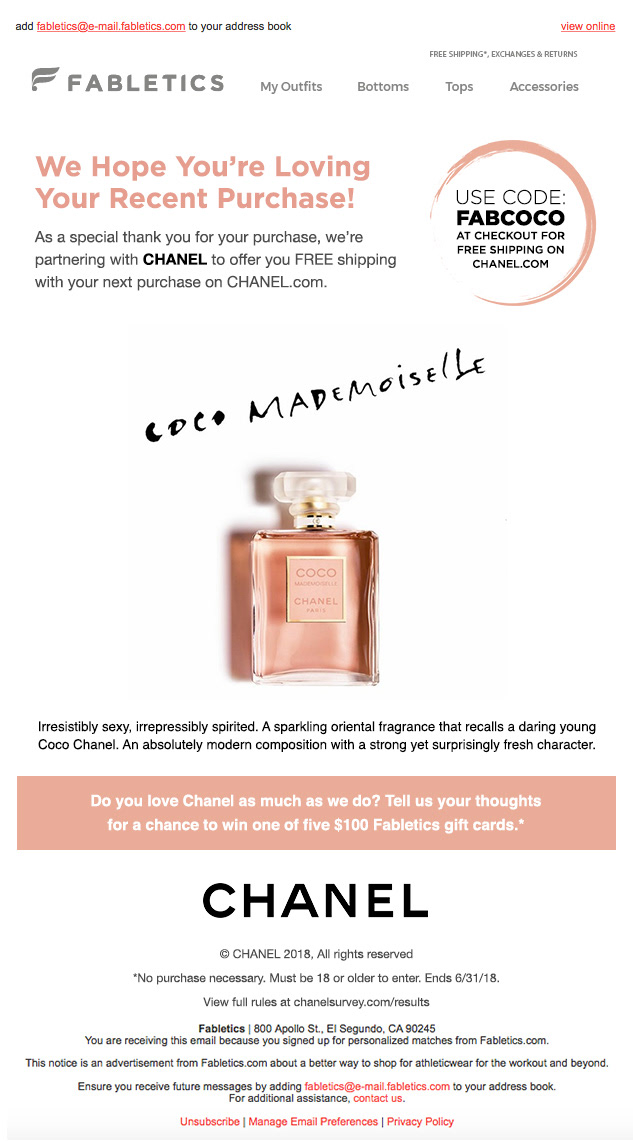 Lily Fullerton - Chanel Cosmetics Promo Emails