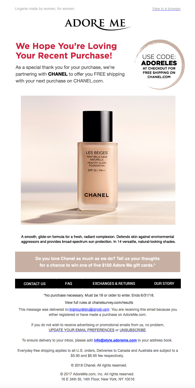 Lily Fullerton - Chanel Cosmetics Promo Emails