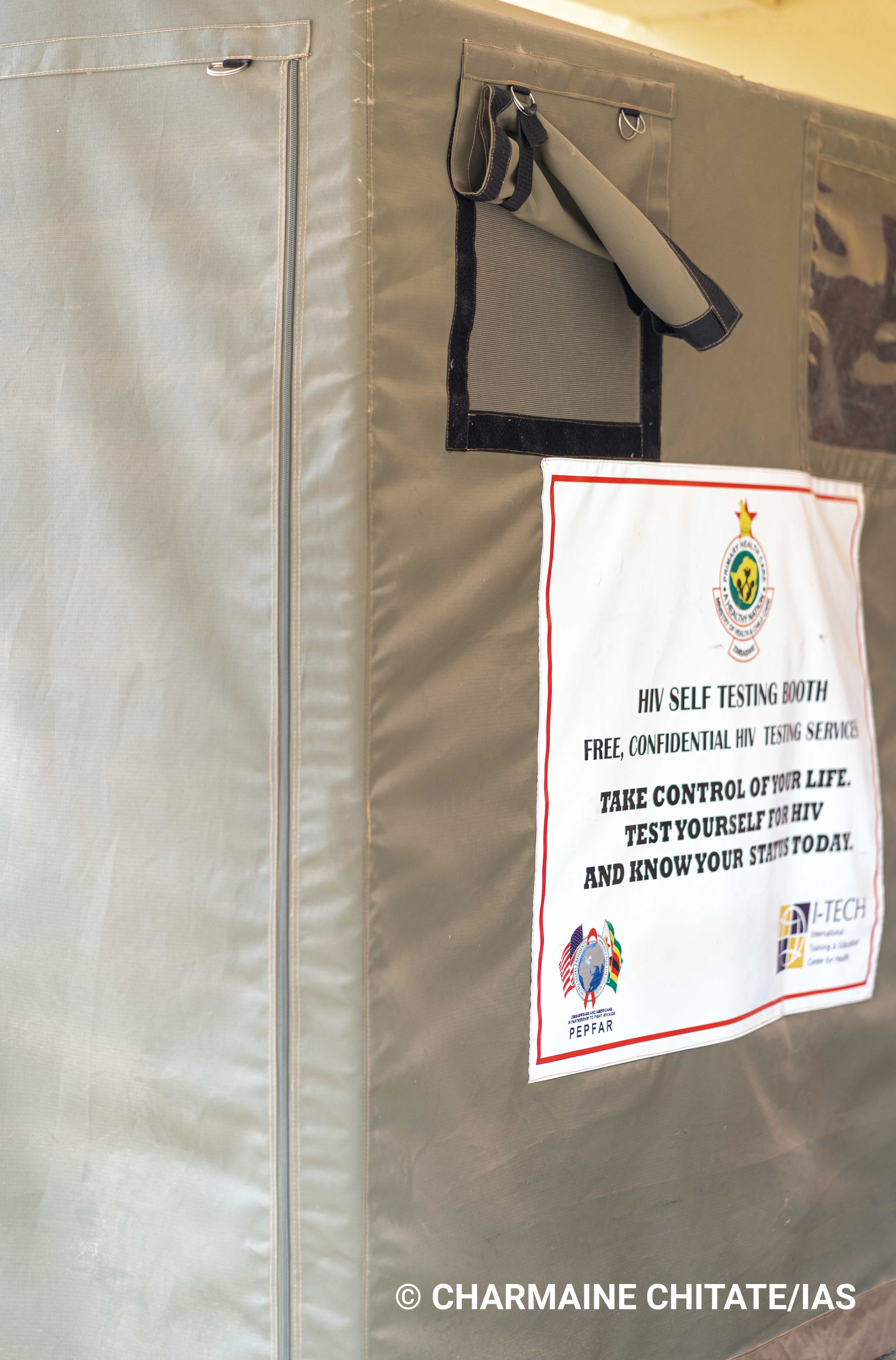 Turf Clinic has an HIV self-testing booth available to its clients at an ad hoc basis. (Photographer: Charmaine Chitate/IAS)