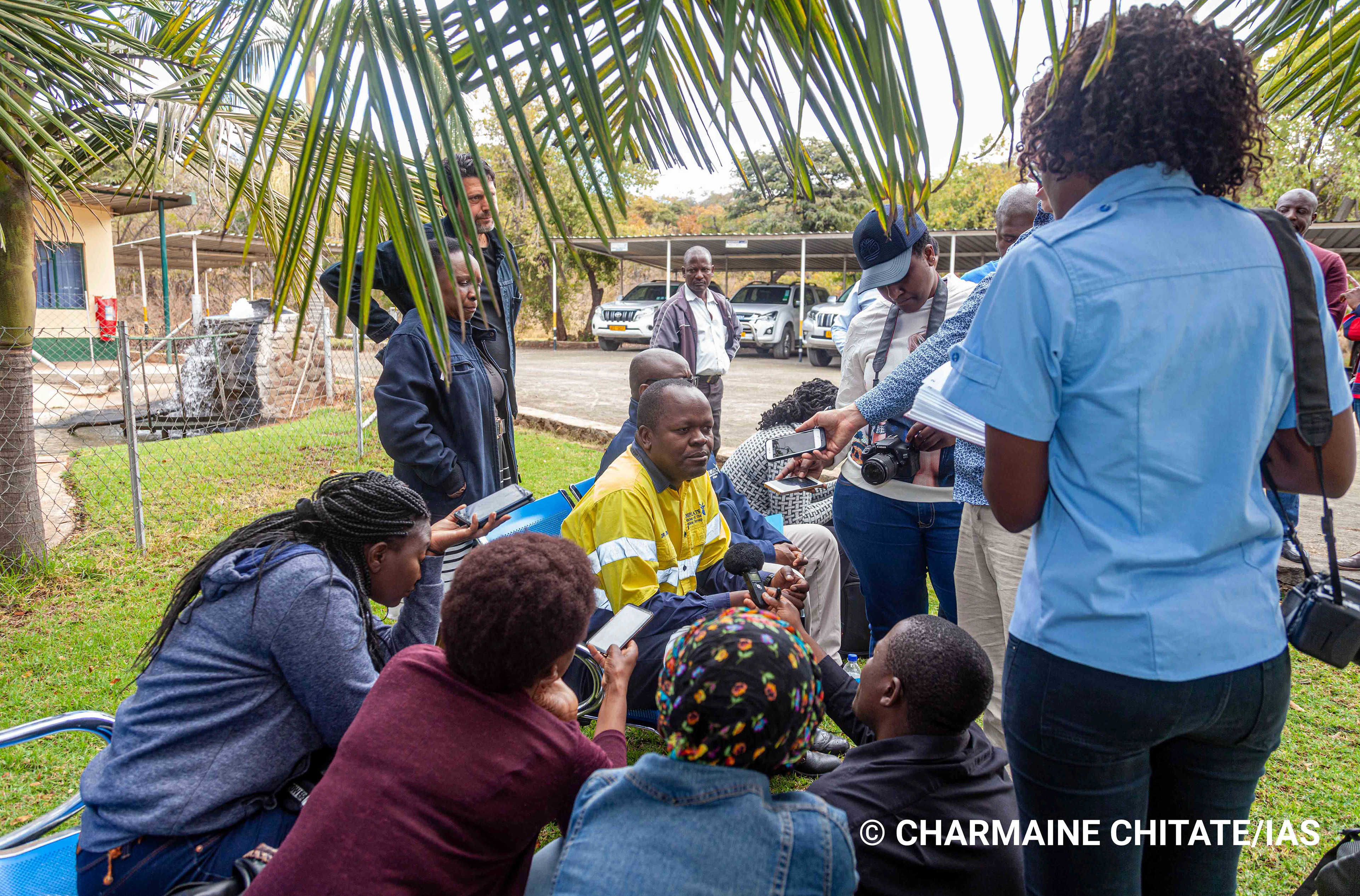 s part of a Media Tour organised by the International AIDS Society, journalists from various media houses interview Dr. Edmond Berejena at Ngezi Medical Clinic at ZIMPLATS Mine. (Photographer: Charmaine Chitate/IAS)