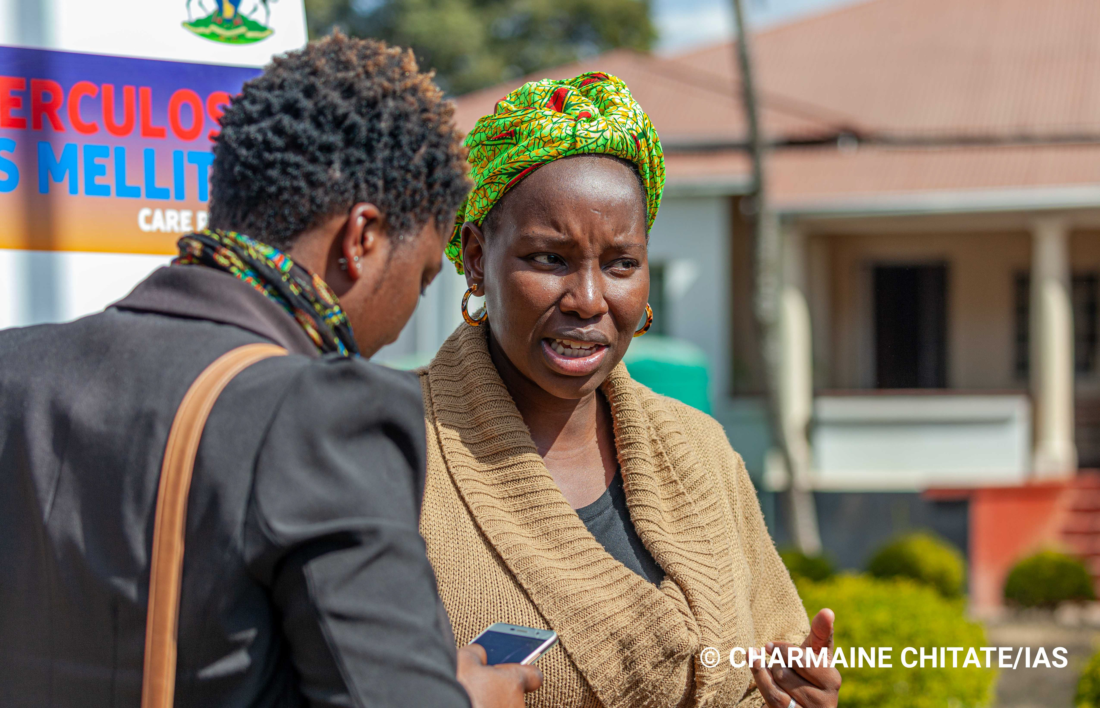 TB/HIV Care Officer, Dr. Sithabiso Dube emphasizes a point during an interview with a journalist at Rutsanana Polyclinic in Highfields, Harare. (Photographer: Charmaine Chitate/IAS)