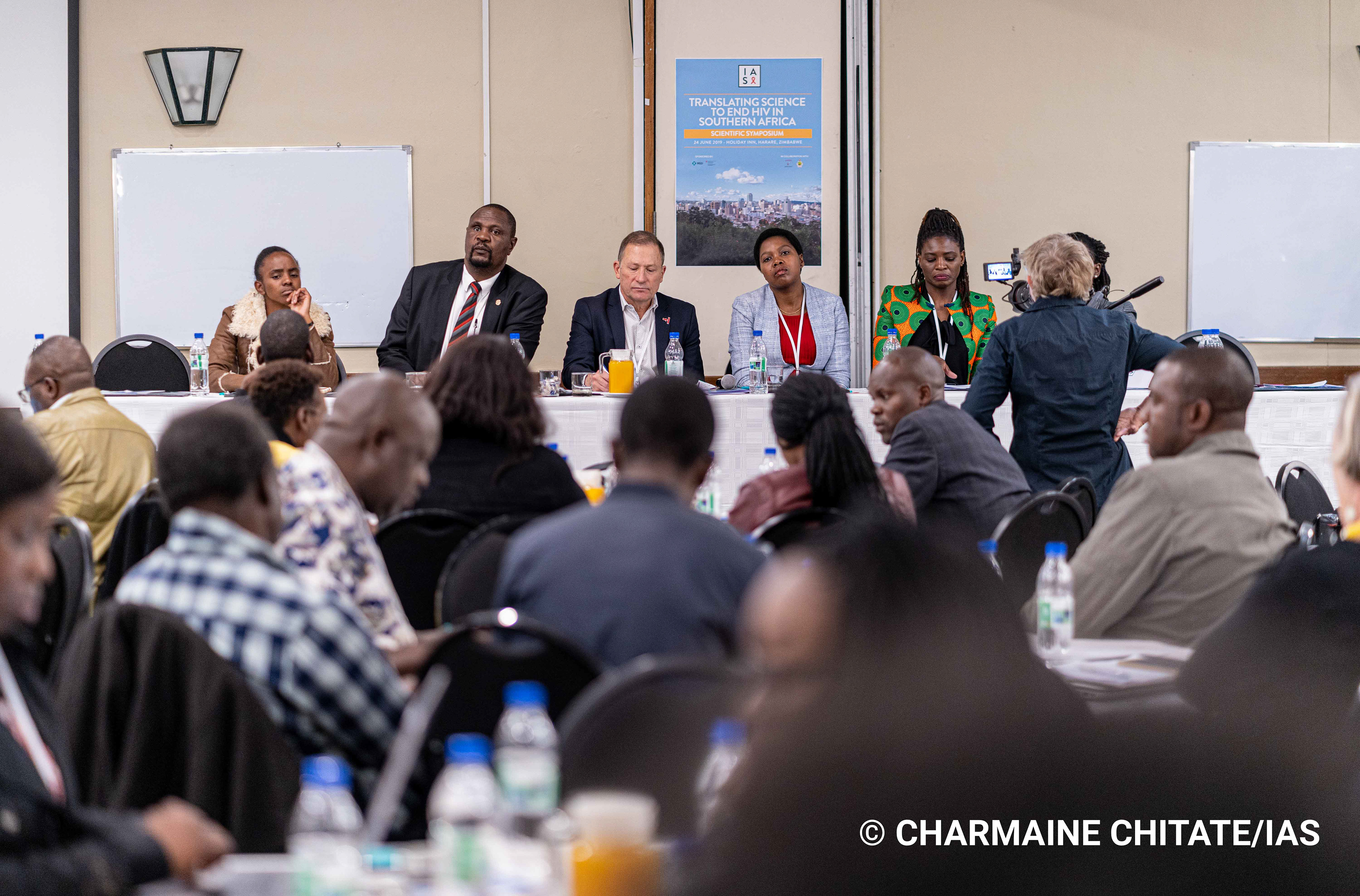 A panel discussion during the Translating Science to End HIV in Southern Africa held at the Holiday Inn Hotel in Zimbabwe on the 24th of June 2019. (Photographer: Charmaine Chitate/IAS)