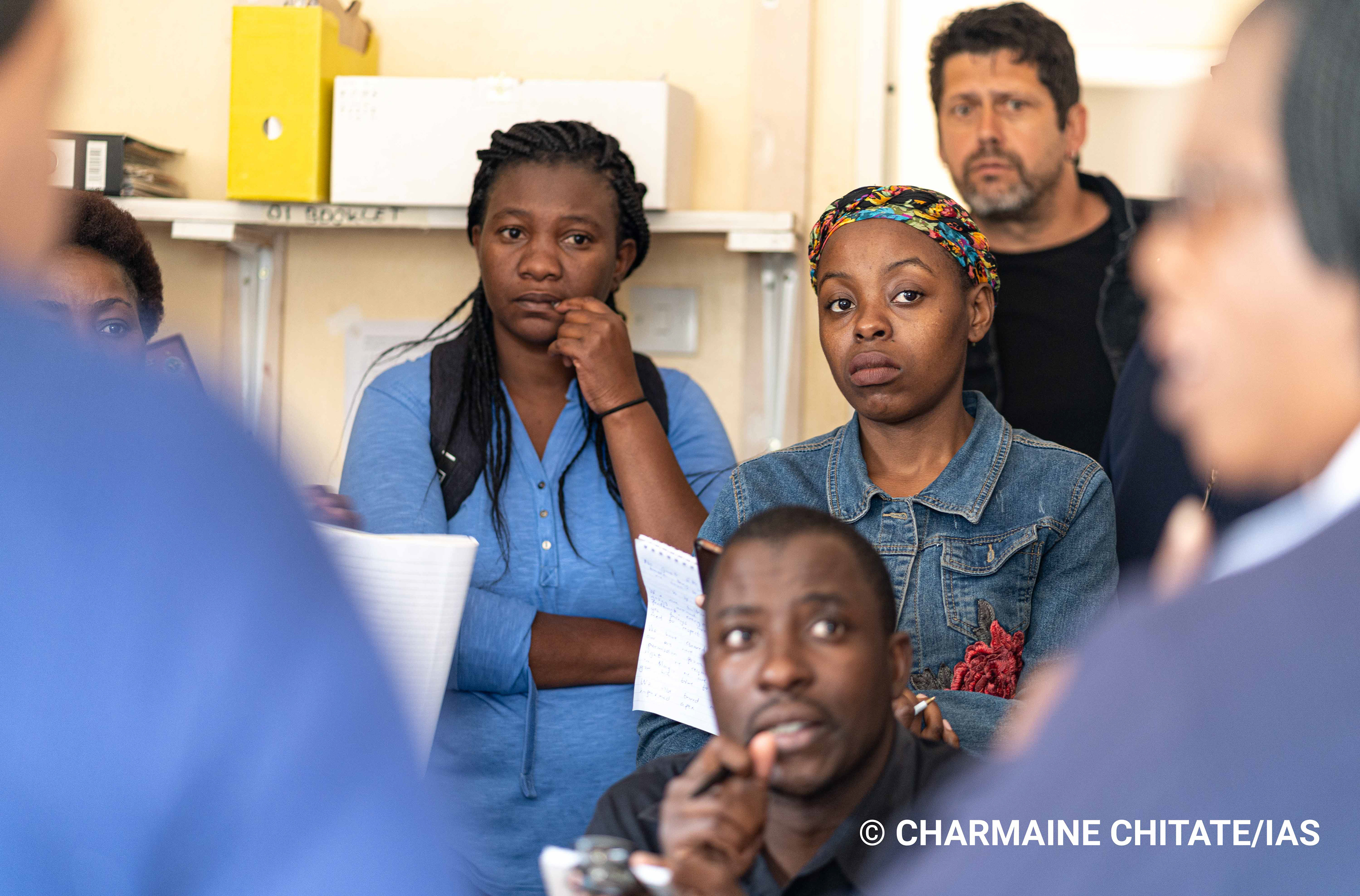 Journalists listen to feedback from members of staf at Turf Clinic, which is in the residential section of ZIMPLATS Mine and falls under the Mhondoro Ngezi Rural District Council. (Photographer: Charmaine Chitate/IAS)
