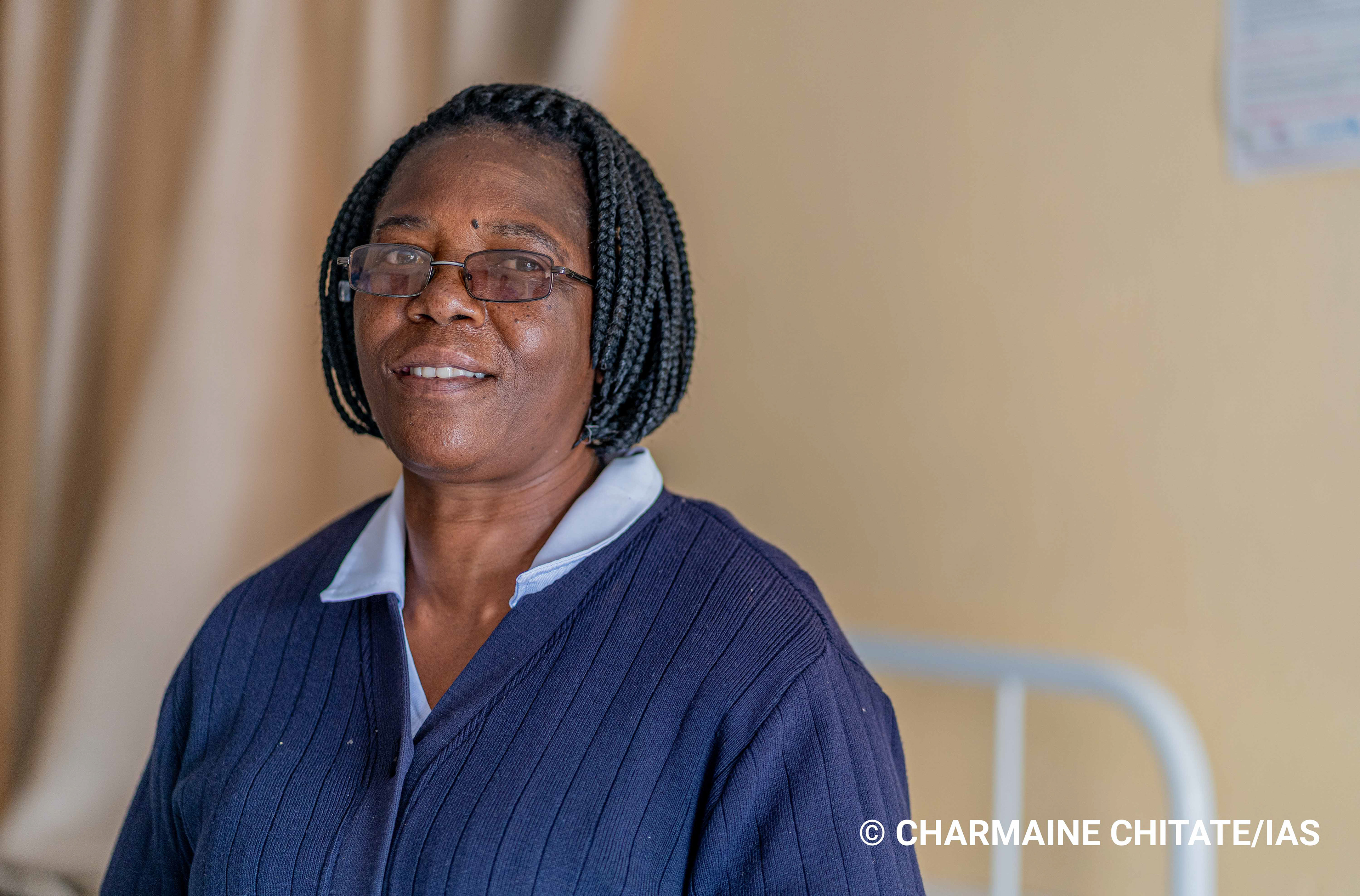 Sr. Anjula Gogwe is the Nurse in Charge at Turf Clinic which is in the residential section of ZIMPLATS Mine and falls under the Mhondoro Ngezi Rural District Council. (Photographer: Charmaine Chitate/IAS)