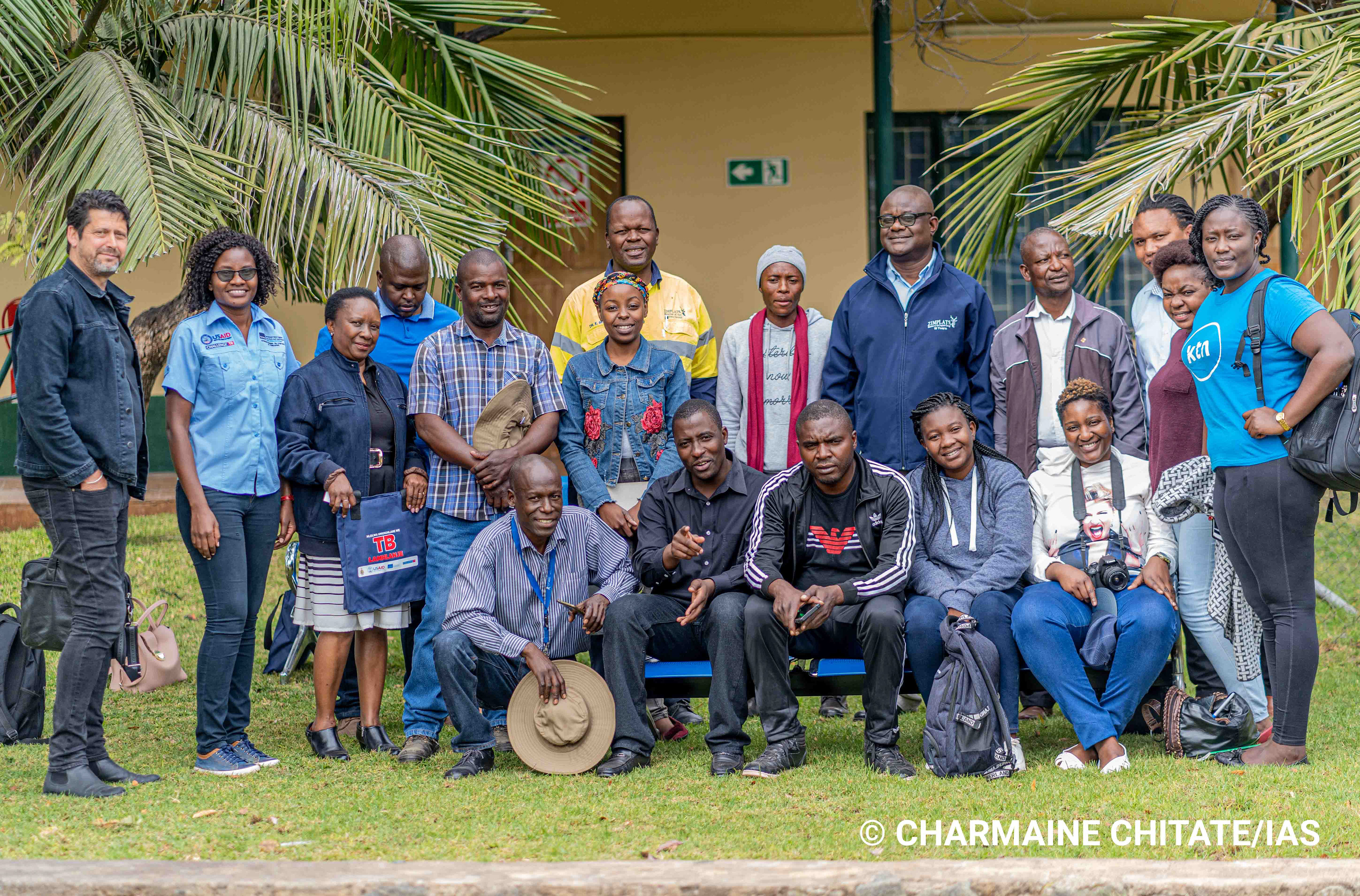 A group photo of the IAS Media Tour participants with (Left to Right) IAS Media Consultant Michael Kessler, The Union Communication Officer Paidamoyo Magaya and ZIMPLATS Head of Corporate Affairs.(Photographer: Charmaine Chitate/IAS)