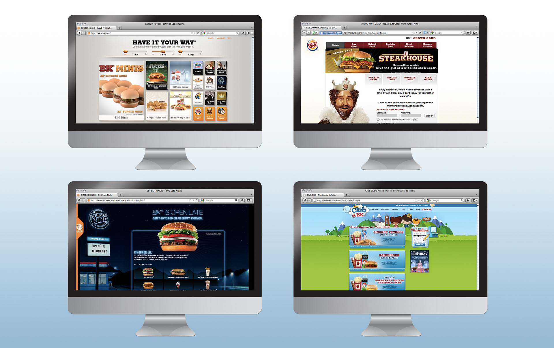 Burger King Micro Sites UI Design