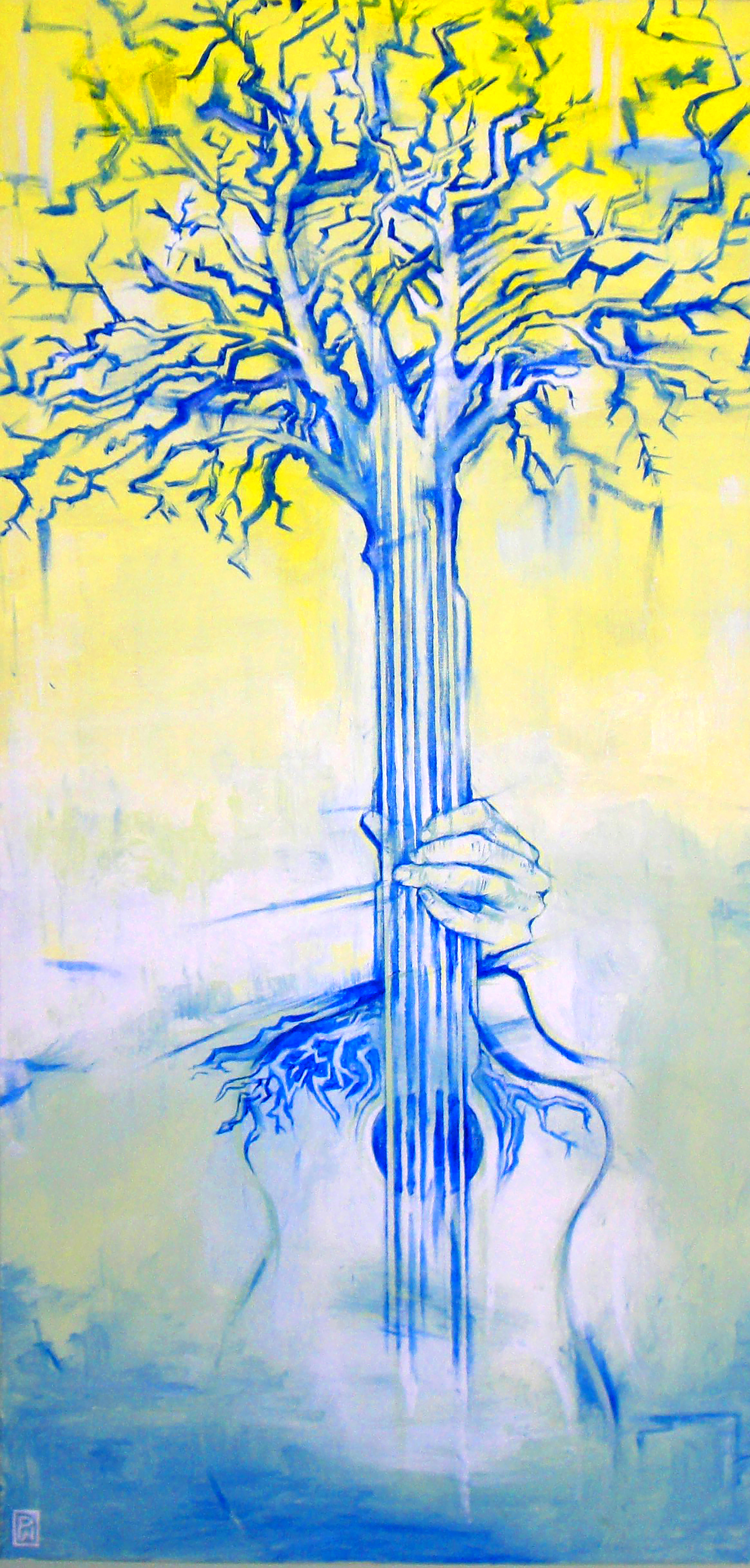 Sound Growth - Acrylic on canvas 16x40