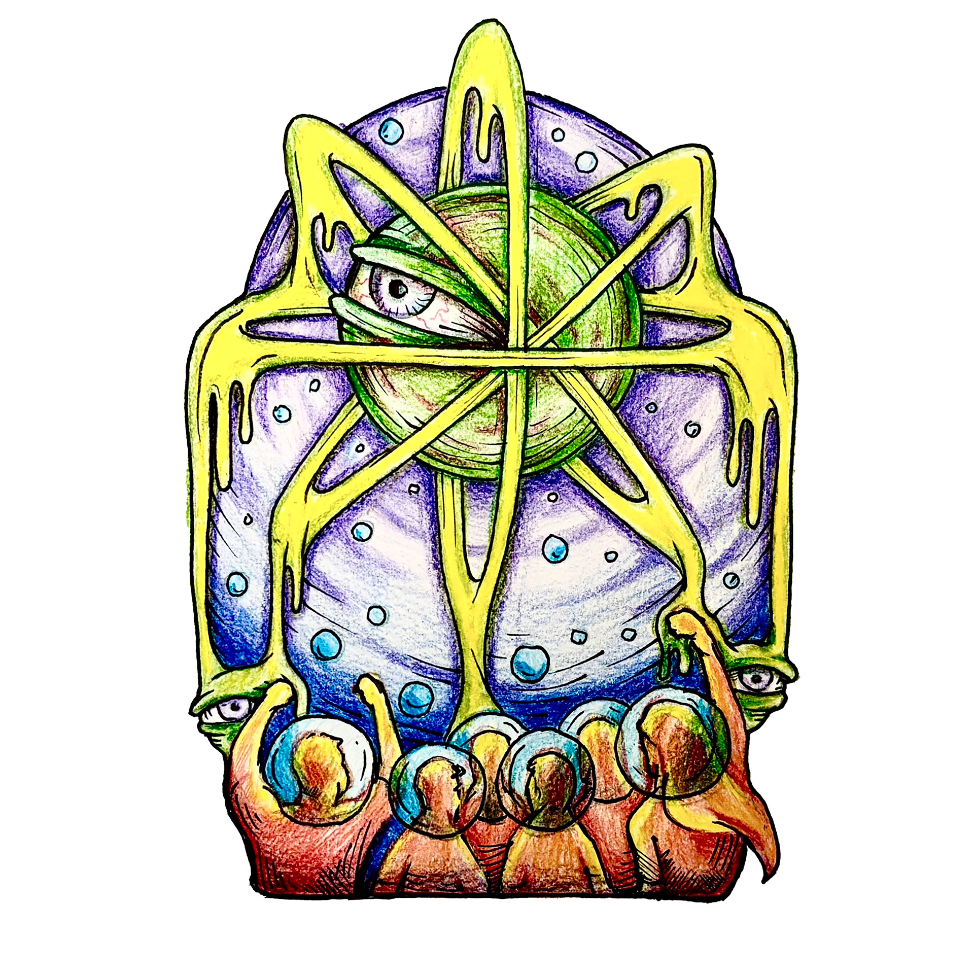 Color Pencil & Ink Pen on Paper 5 x 7