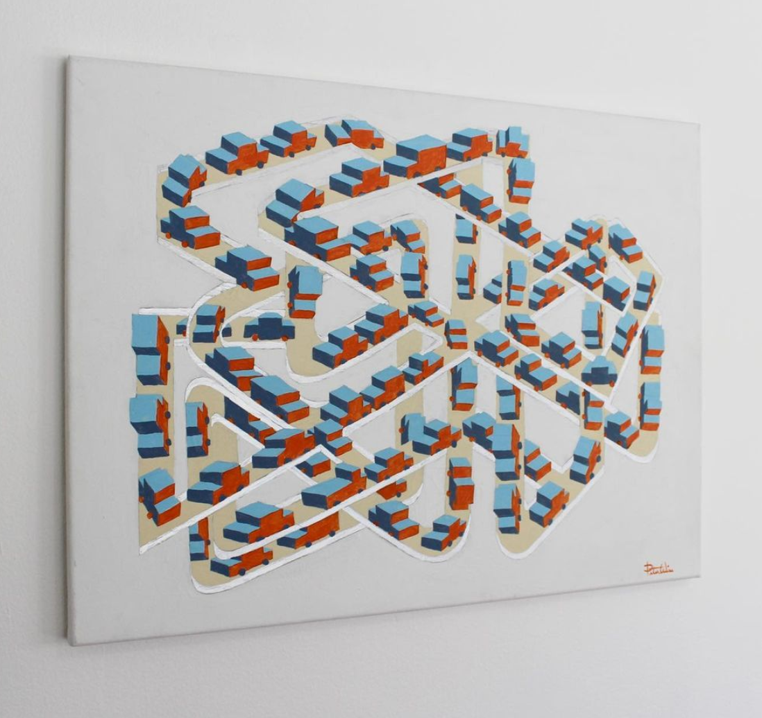 Traffic Jam - Acrylic on canvas 16x20