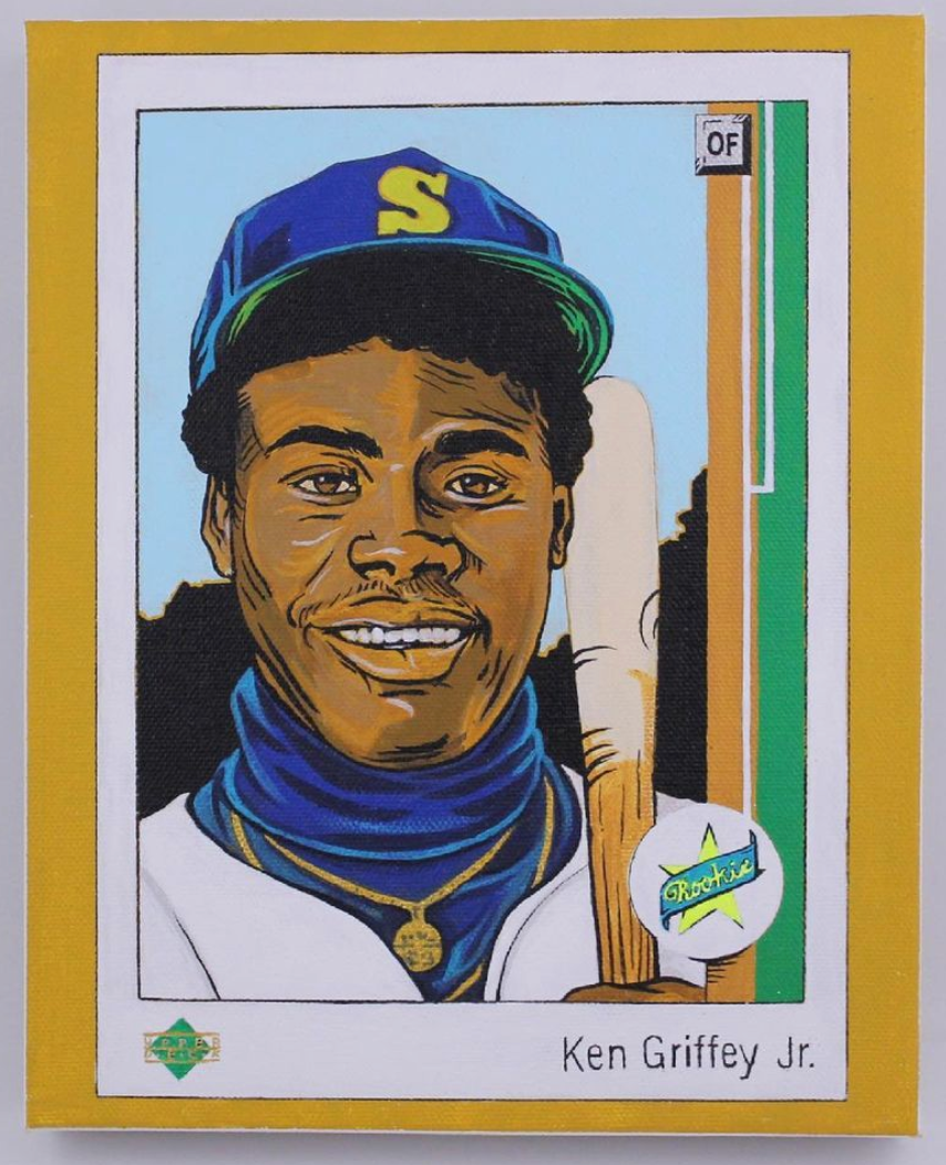 Ken Griffey Jr. - based on the 1989 Upper Deck card - Acrylic on canvas 8x10