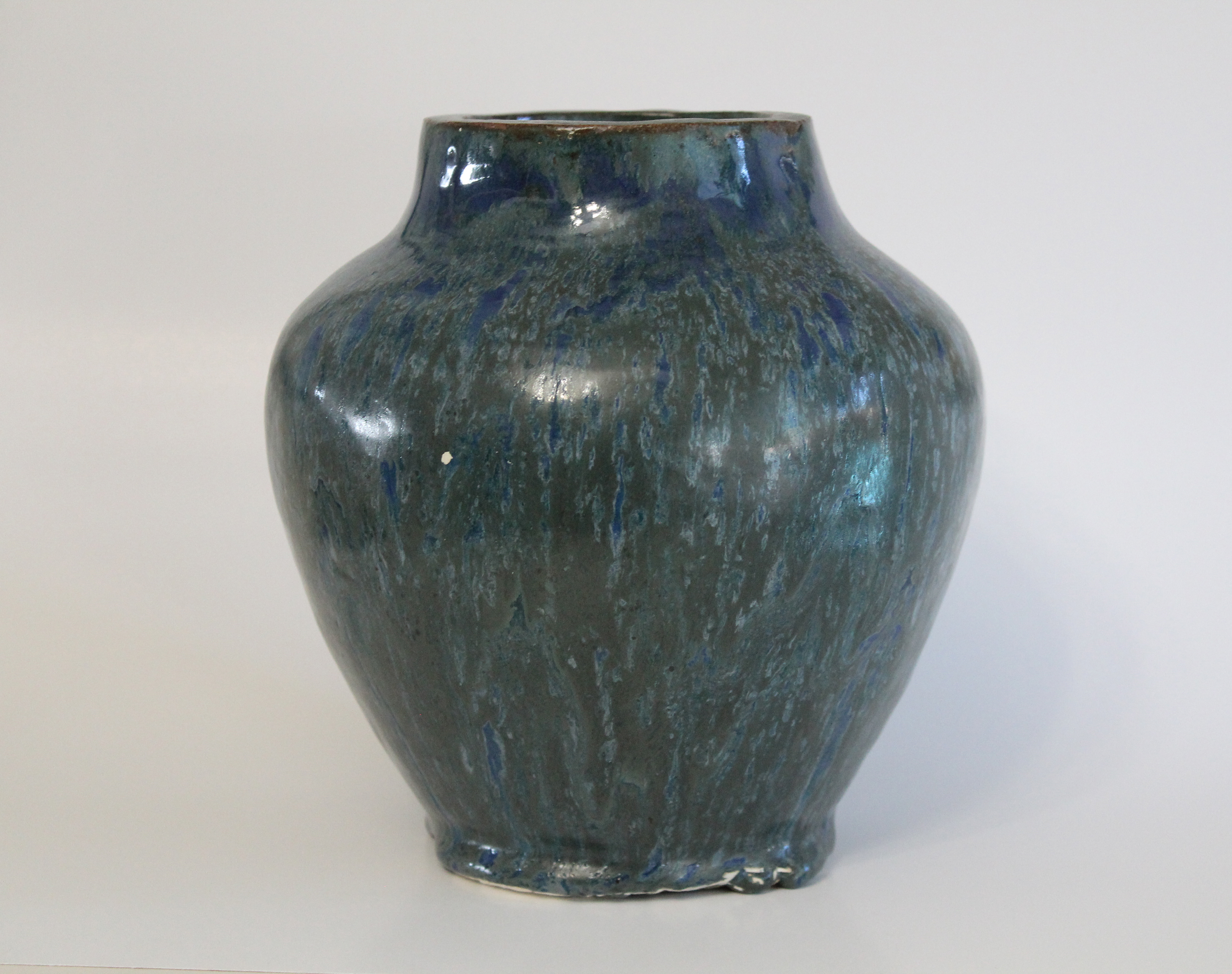 Clay Handbuilt Vase Glazed & Fired - 7.5in x 7.5in