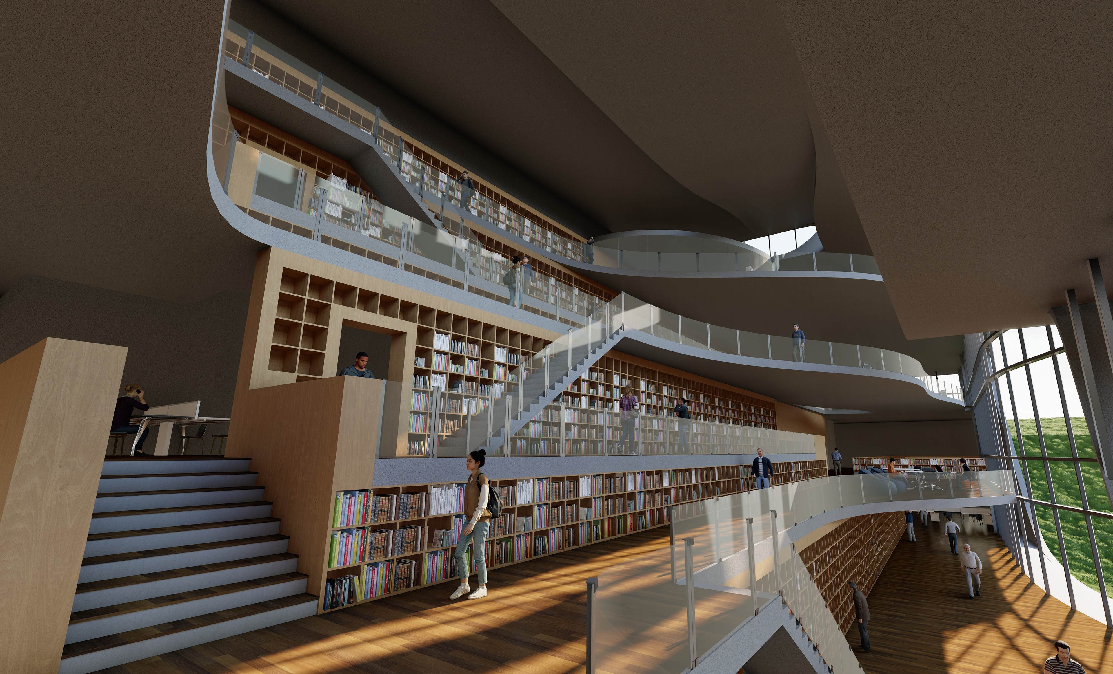 Interior Render: Facing Towards the Book Ravine