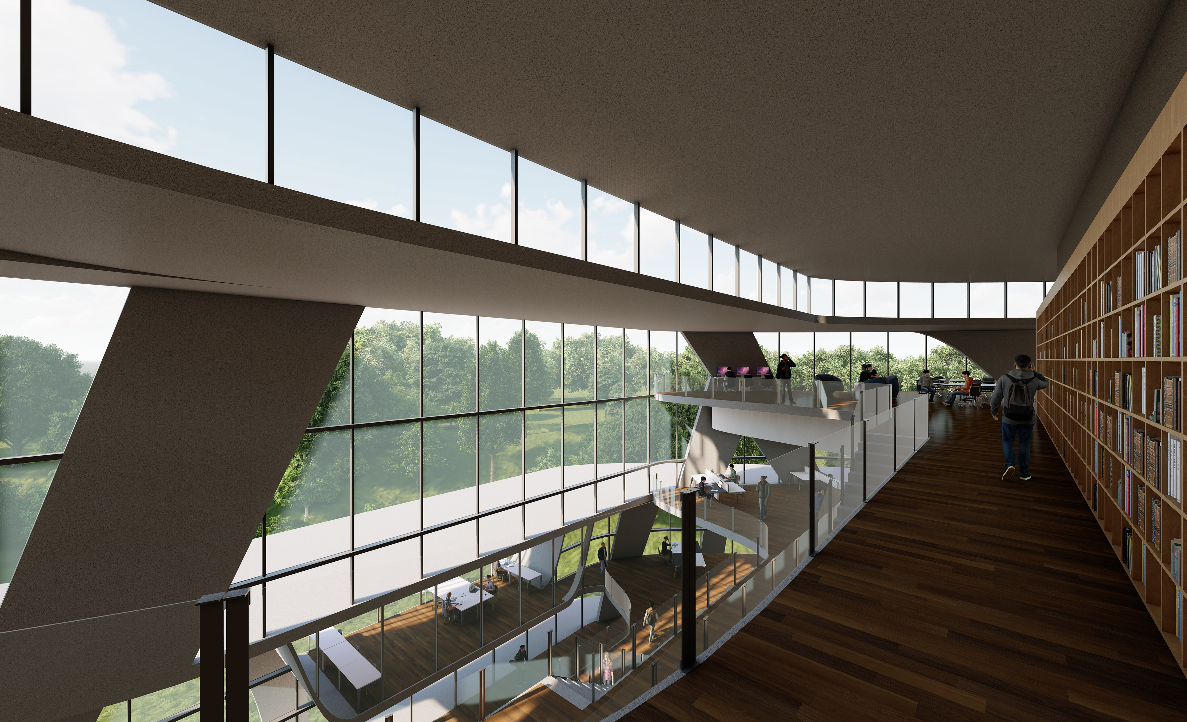 Interior Render: Facing Towards the Site’s Ravine 