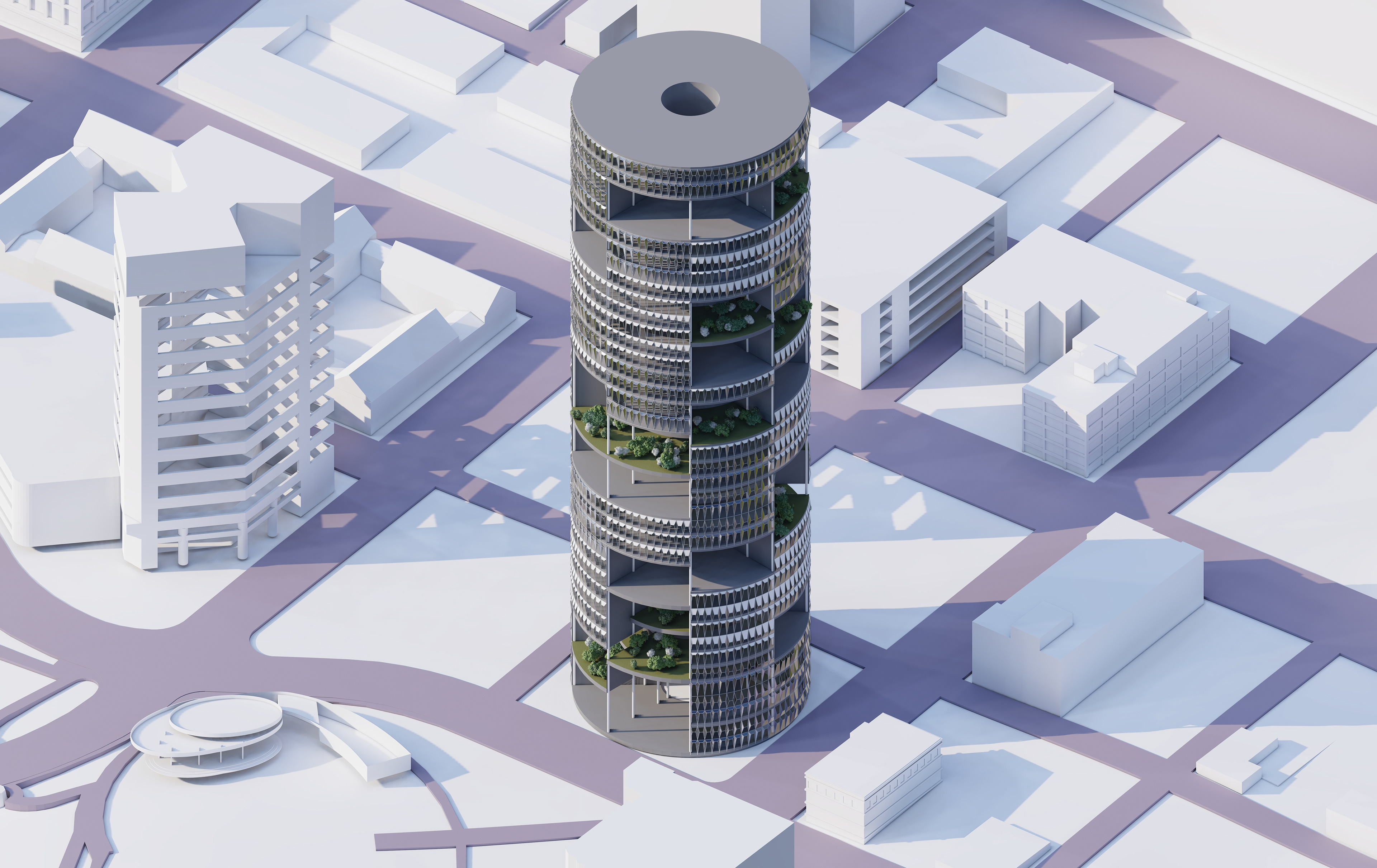 Isometric of Co-Working Tower