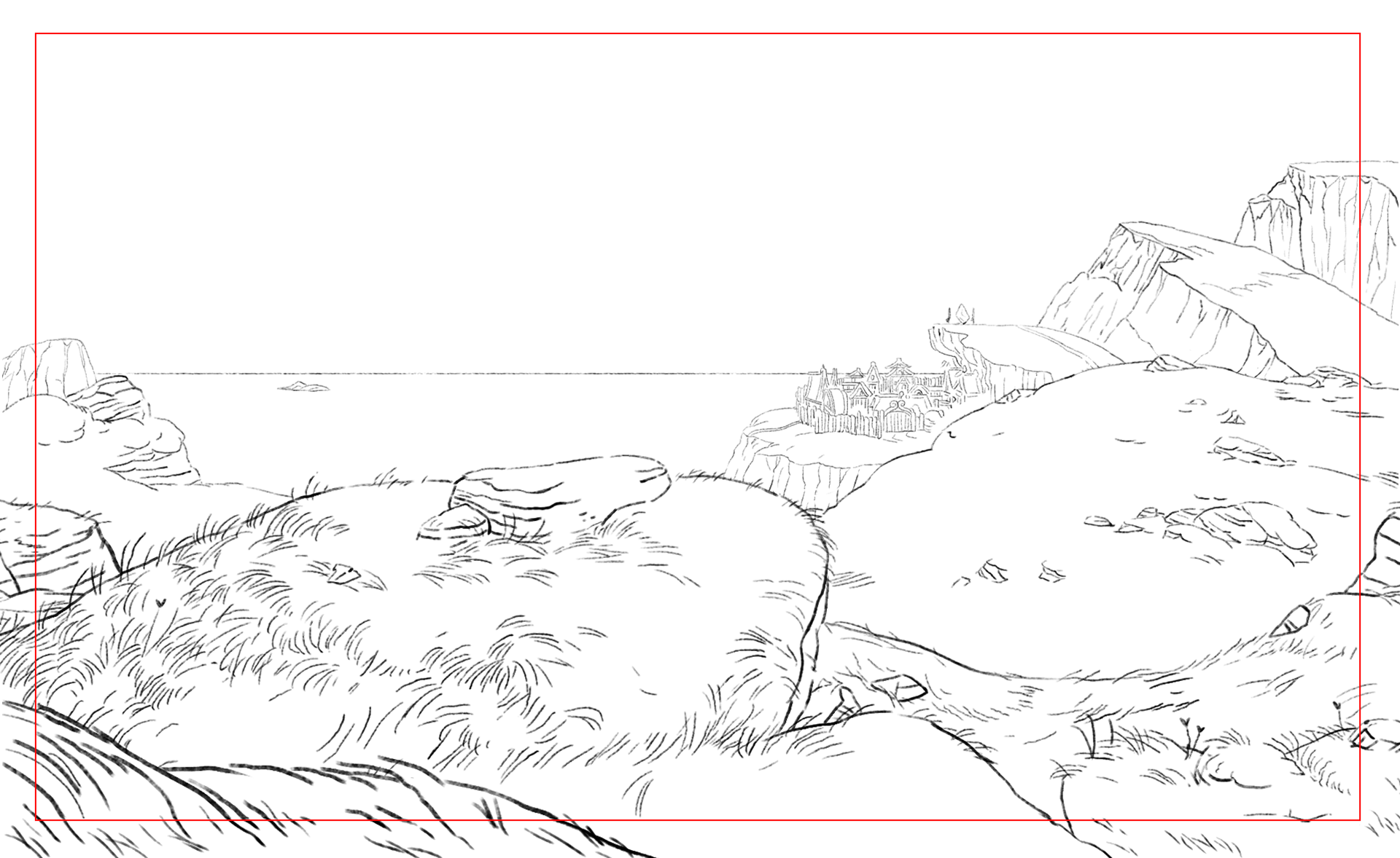 Layout du Teaser pour la série "Bergère gurrière" produit par L'incroyable studio. Test en BG trait
