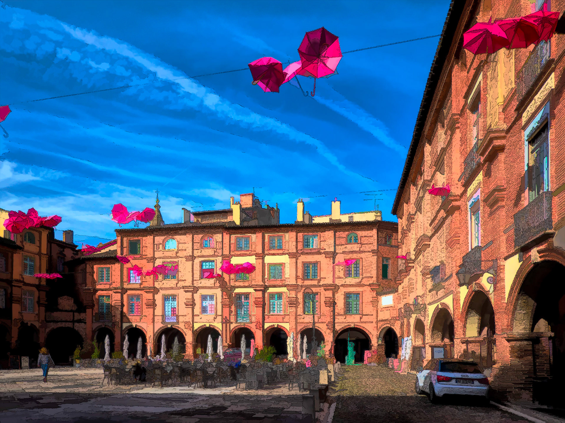 pink umbrellas