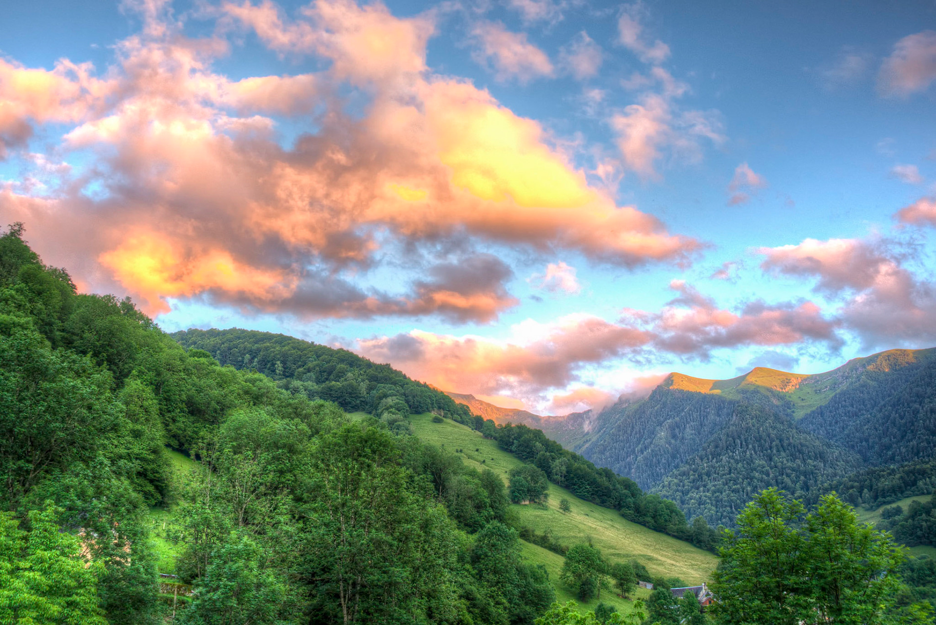 sunset in the mountains