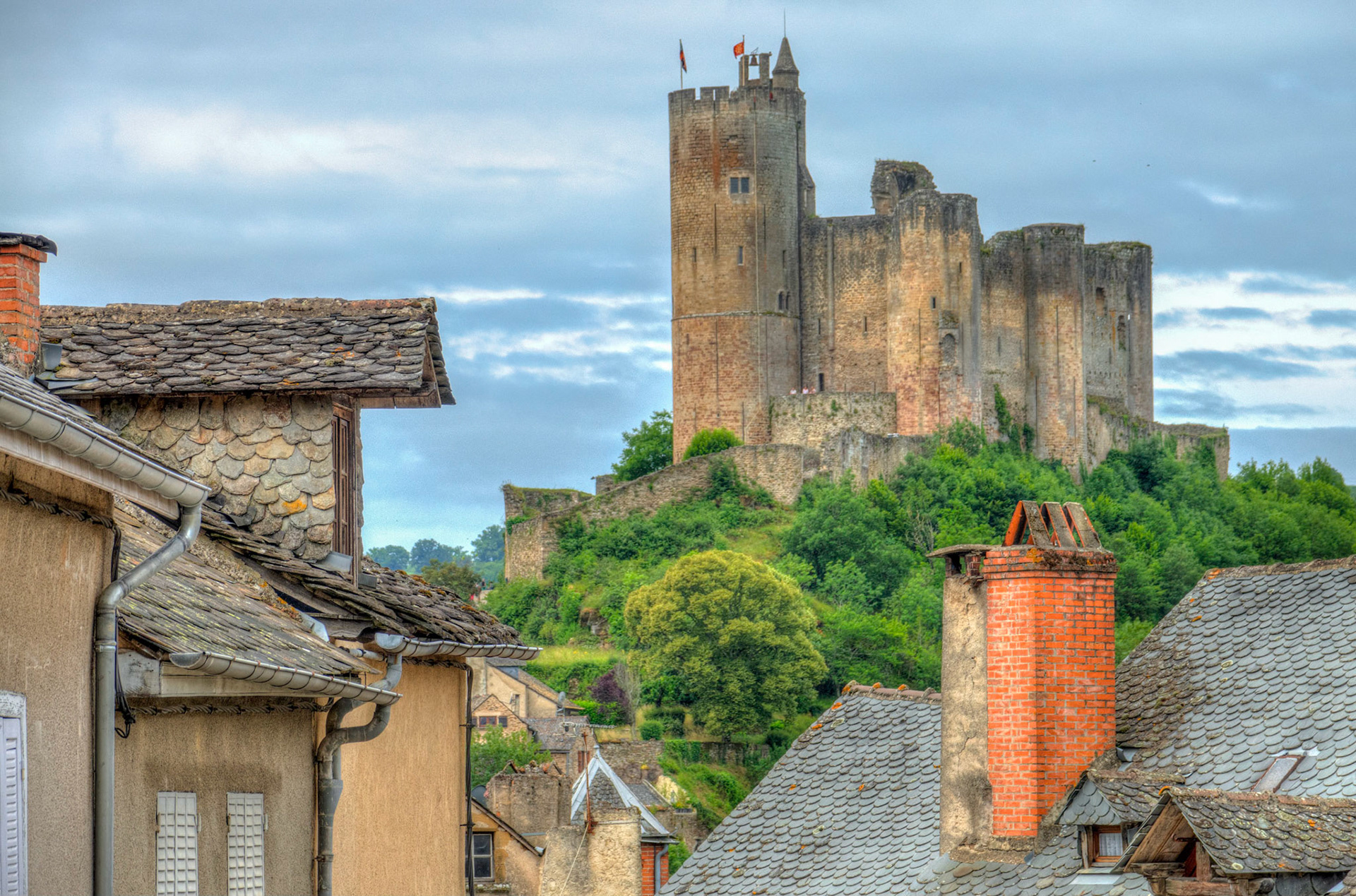 Najac Castle over the rooftops