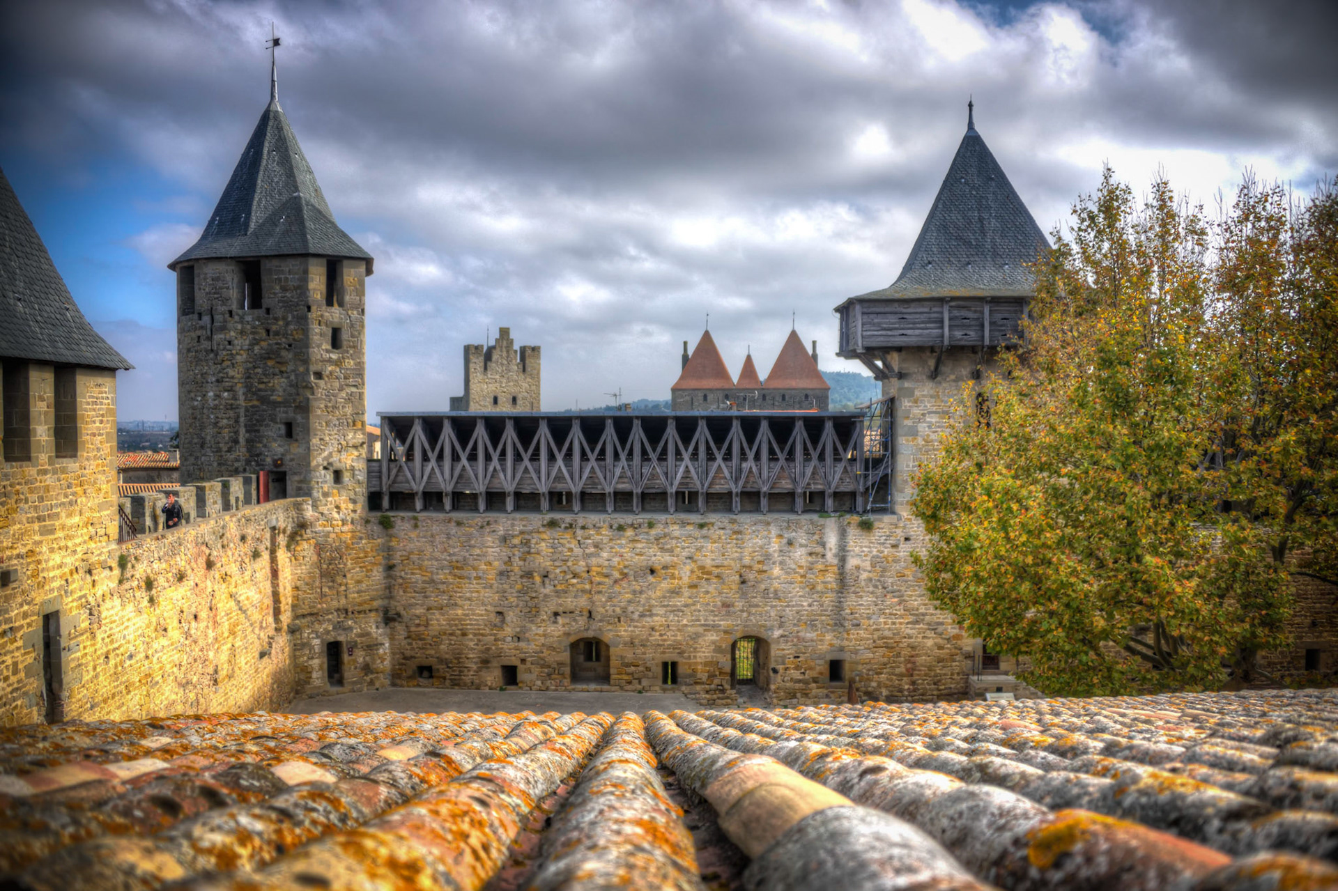 Carcassonne Castle rooftops