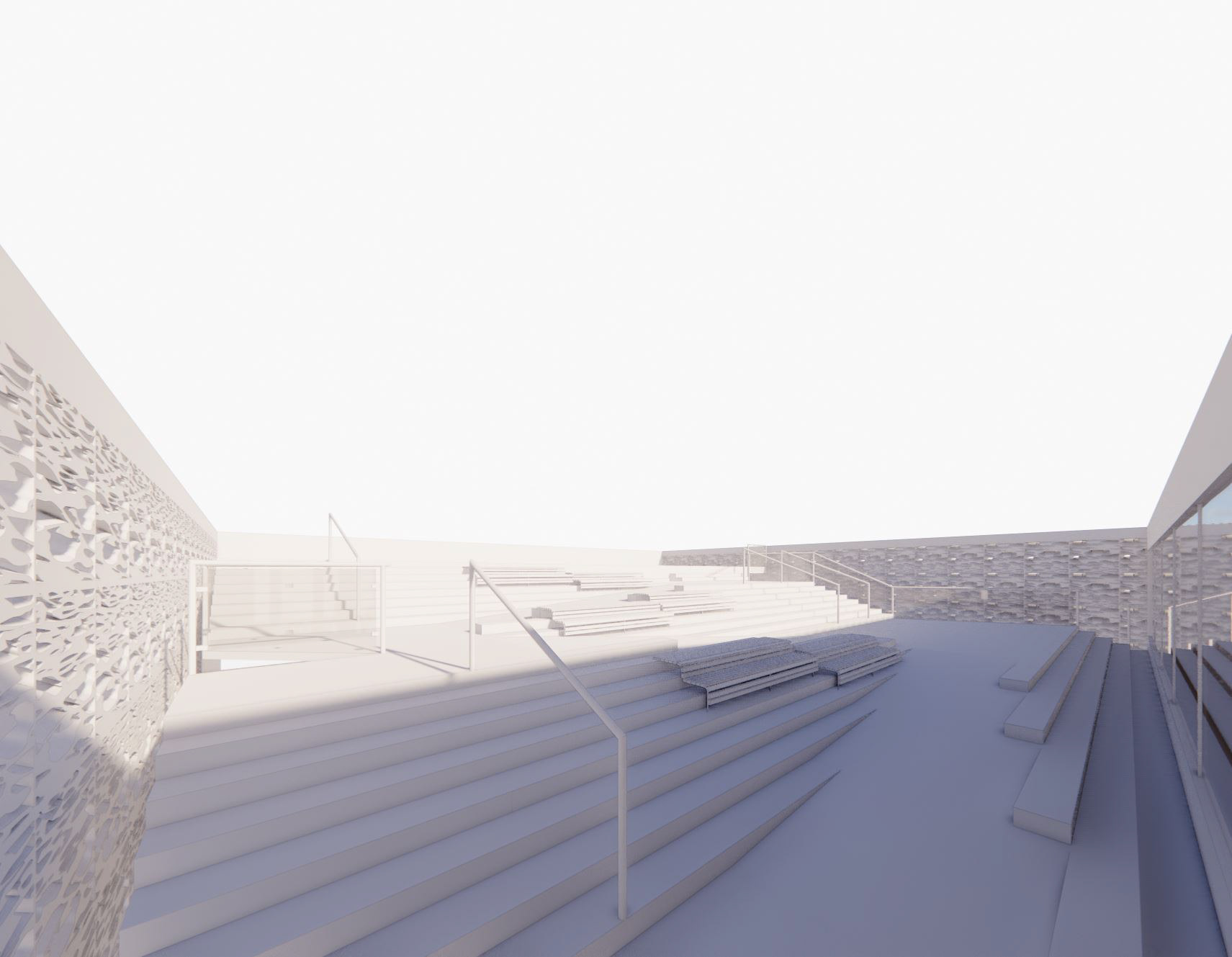 Outdoor Space Seating, Stairs and Ramp