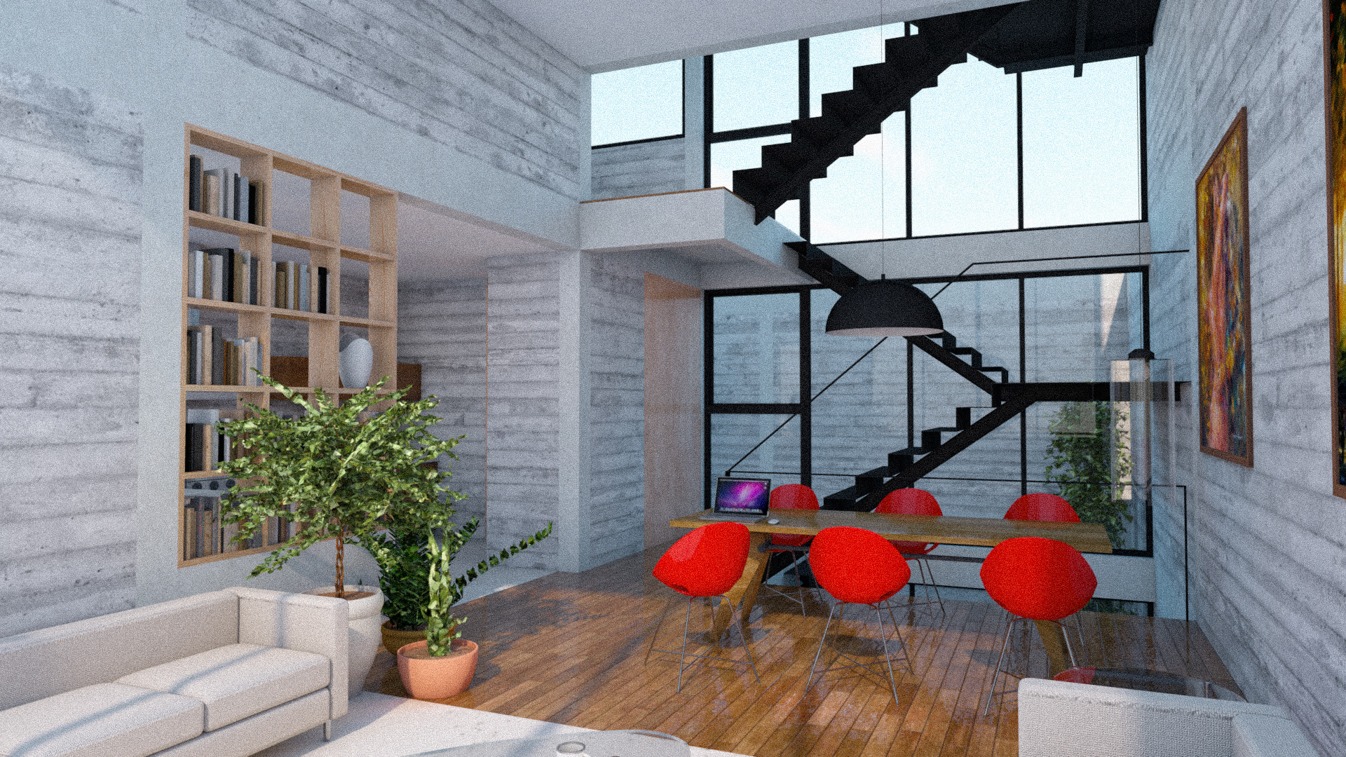 VISTA SALÓN HACIA ESCALERAS