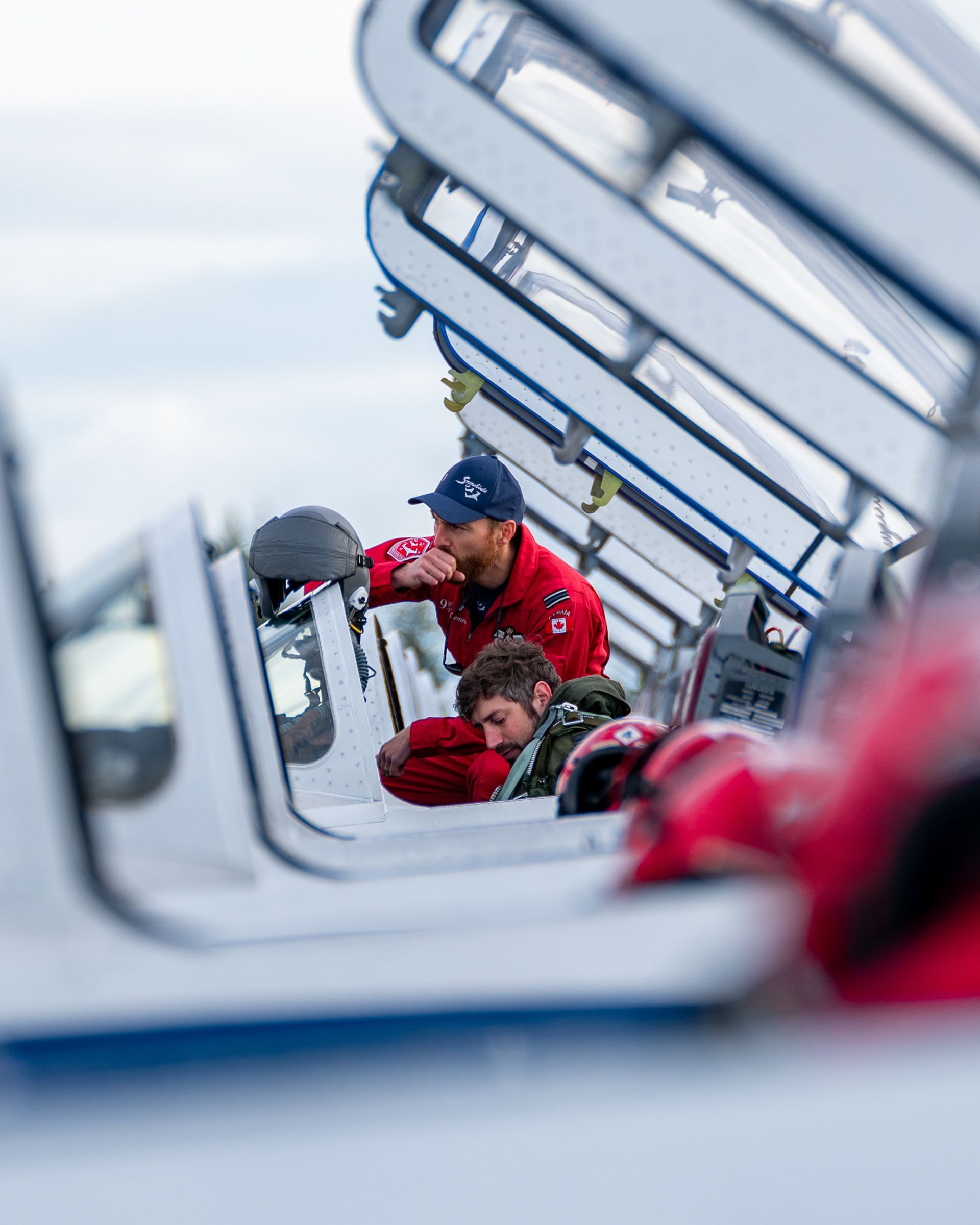 2025 Snowbird 9 Capt Patrice Powis-Clement straps in his ride along during media day