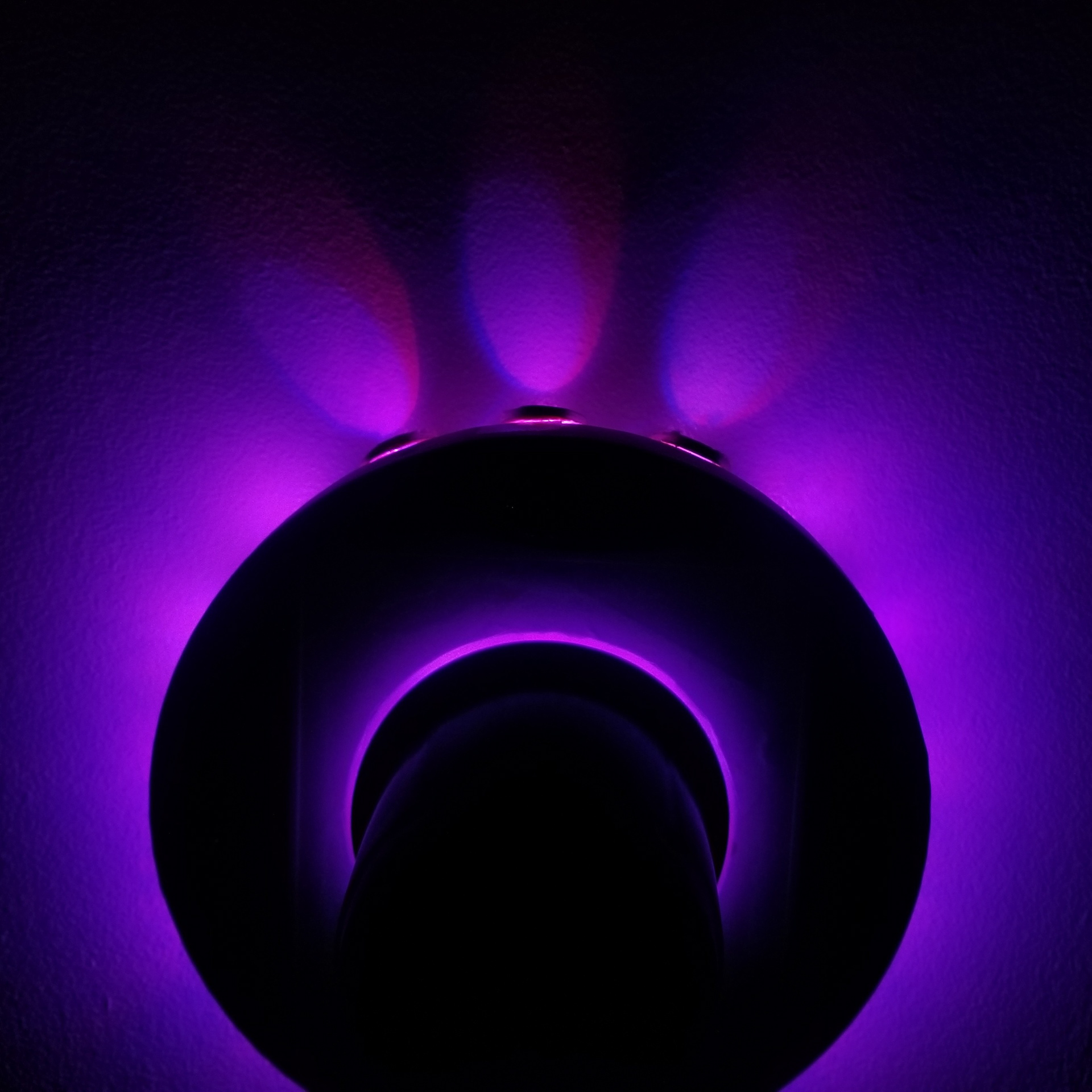 LED accent light prototype utilizing upper 'point of light' wall reflecting and diffusion and subtle frontal lighting.