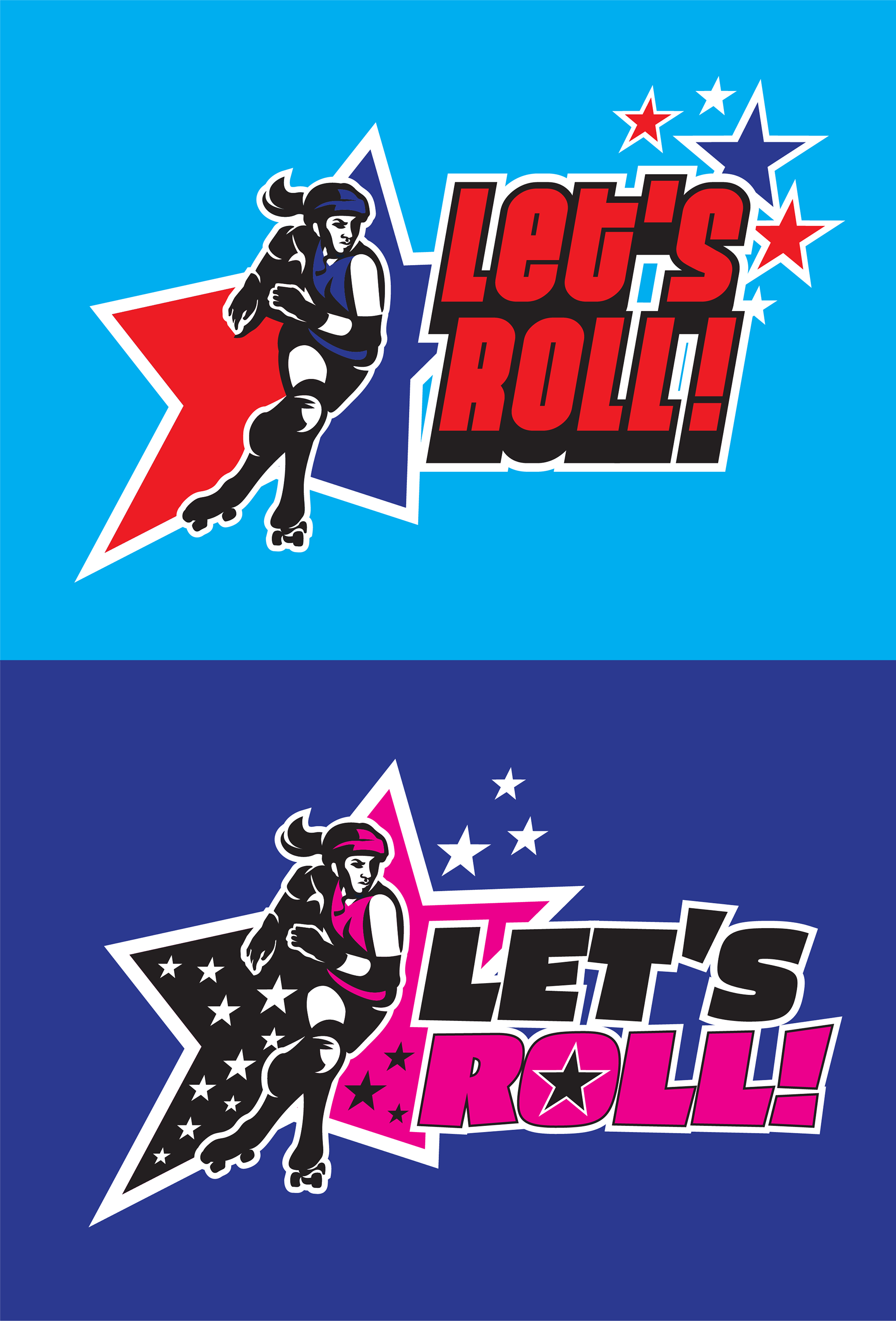 Roller Derby logo concepts for stickers and shirts for Pritteh Kitteh.