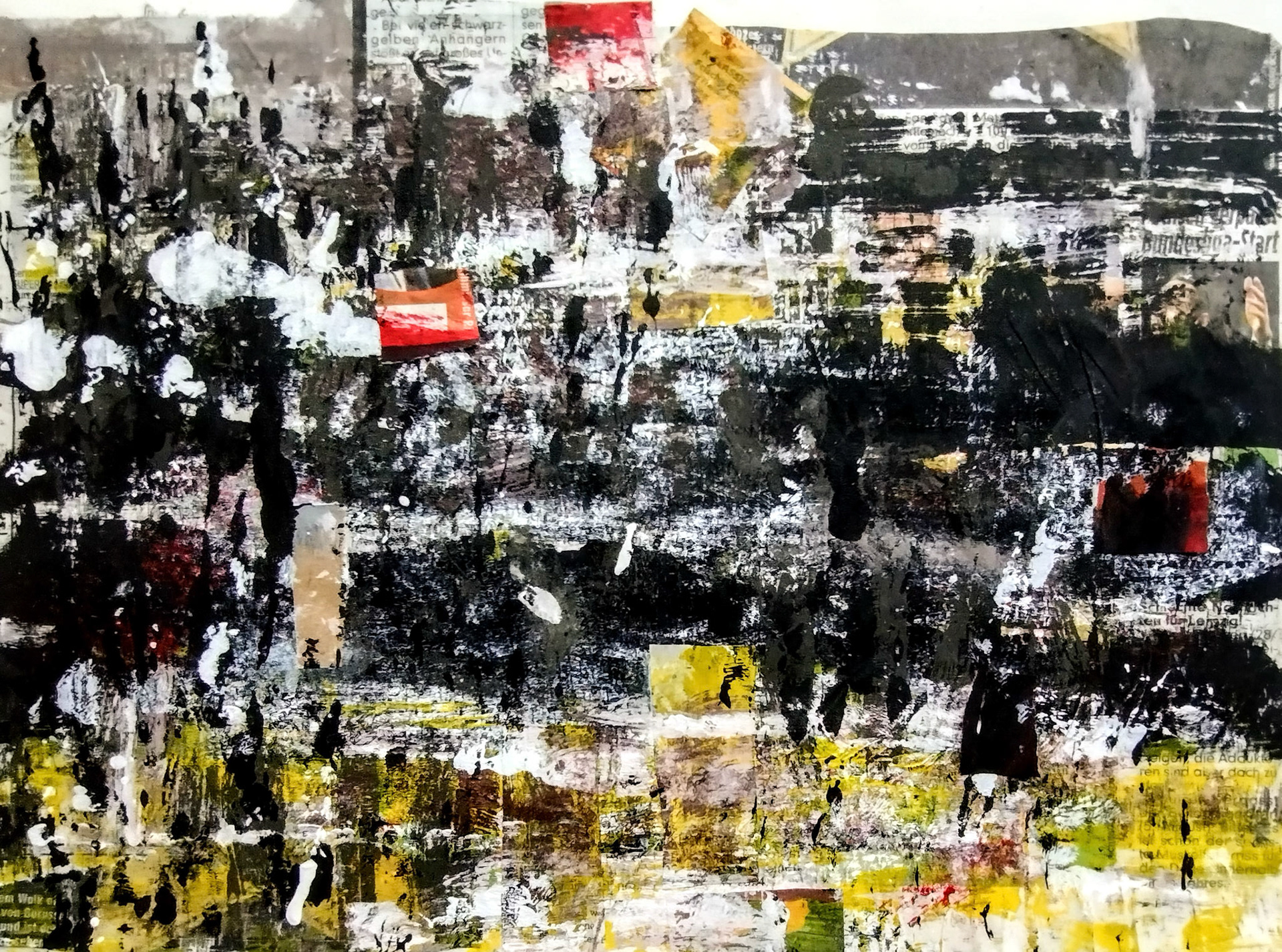 2022, newspaper, acrylic paint on paper, 31x48cm