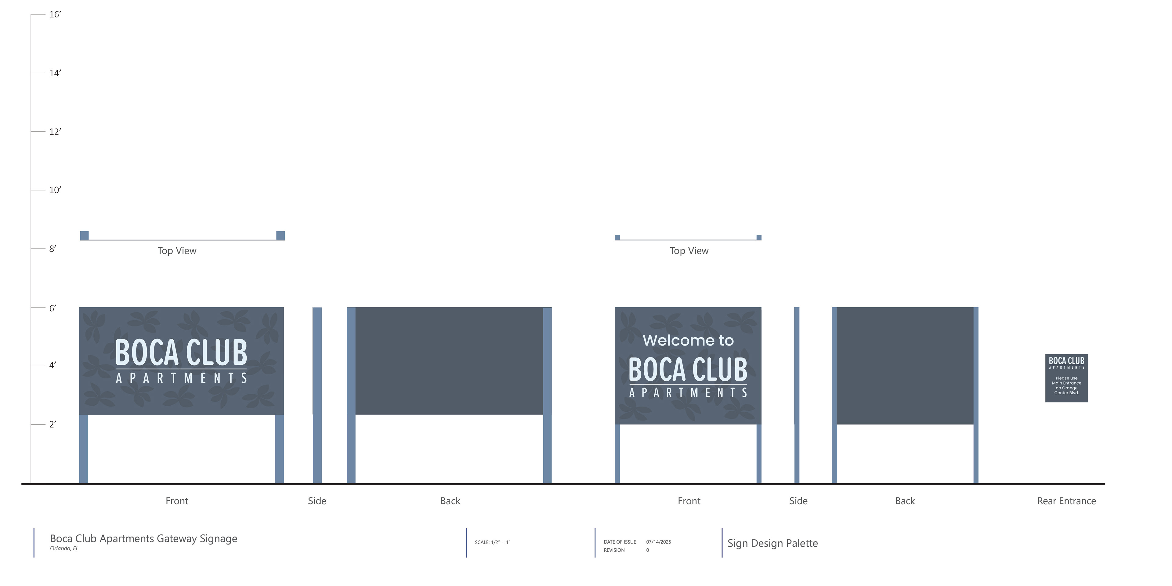 To scale graphic of the new Boca Club Sign Palette