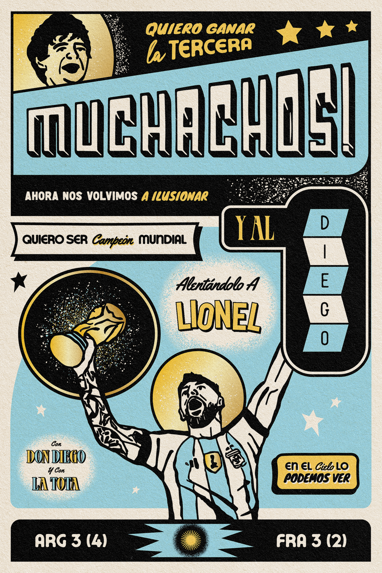 En Argentina Nací | Messi & Argentina World Cup Winners Poster