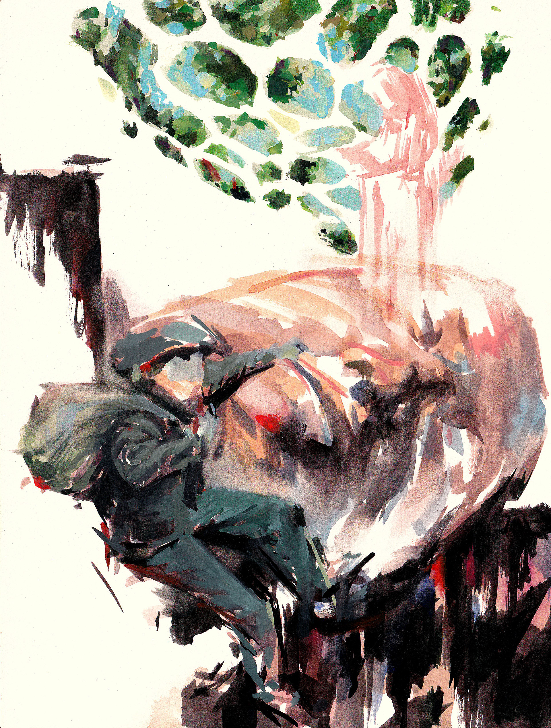 The Way Home: Gouache on Paper