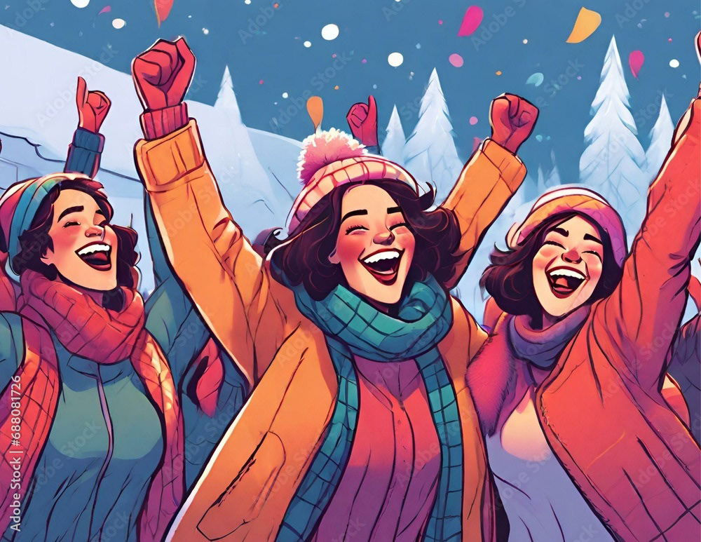 Cheering Young Adults' Snowing vibe