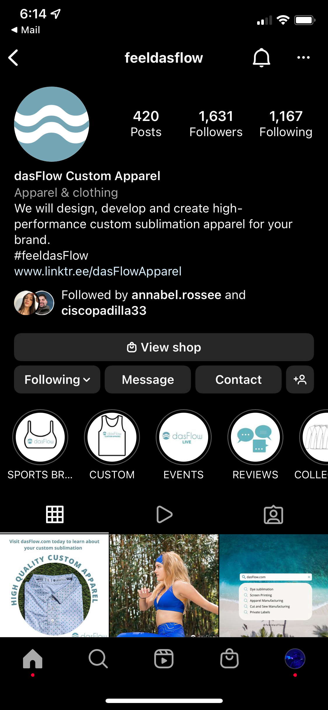 dasFlow Instagram account