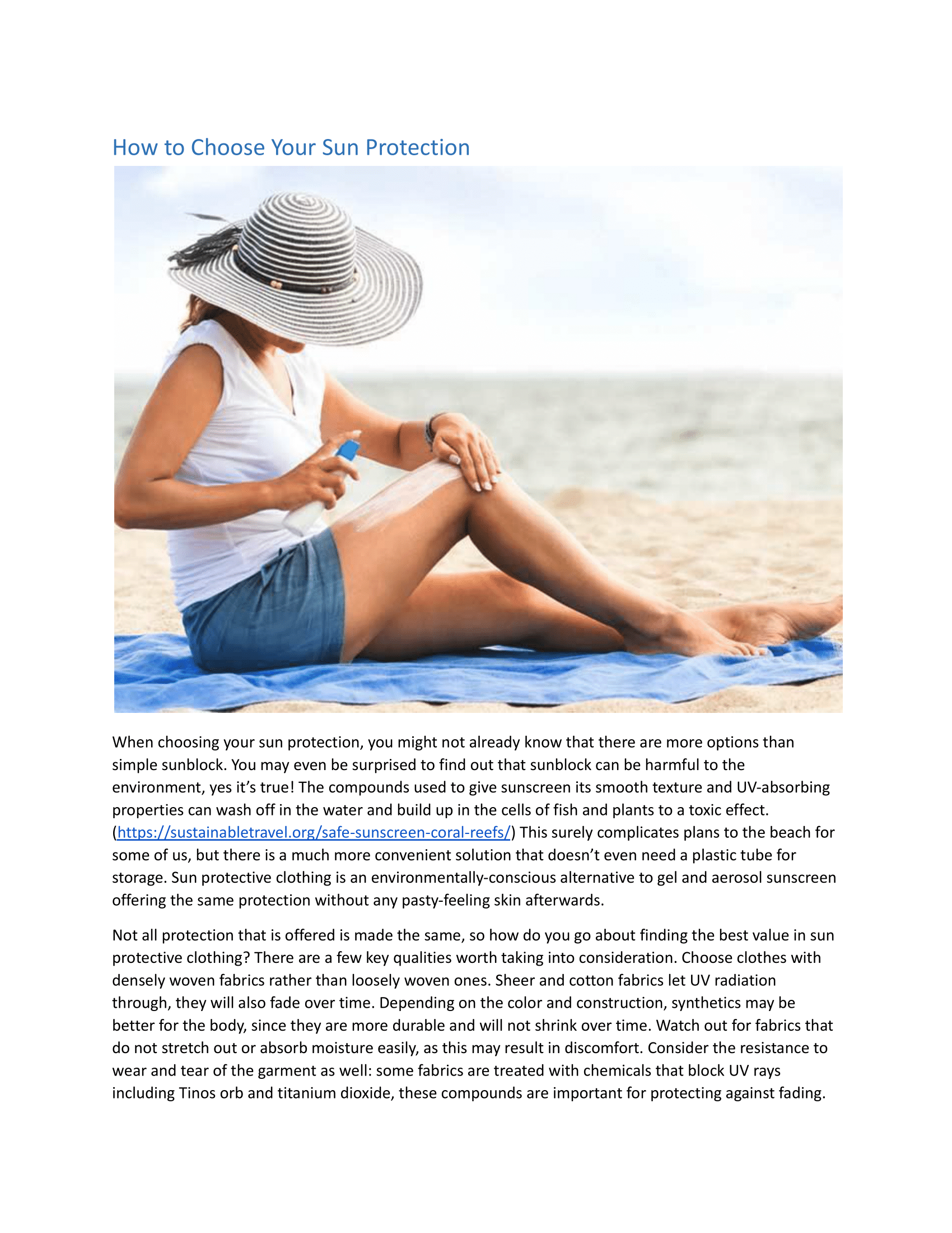 Basic Guide To Choosing Your Sun-protective Clothing Blog