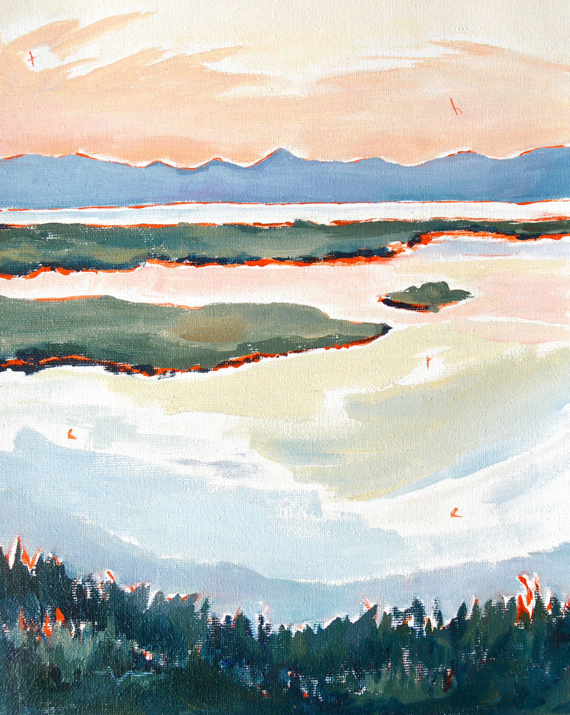 ΕΚΕΙ 5. 2024. ΛΑΔΙ ΣΕ ΚΑΜΒΑ. 23 x 18 cm