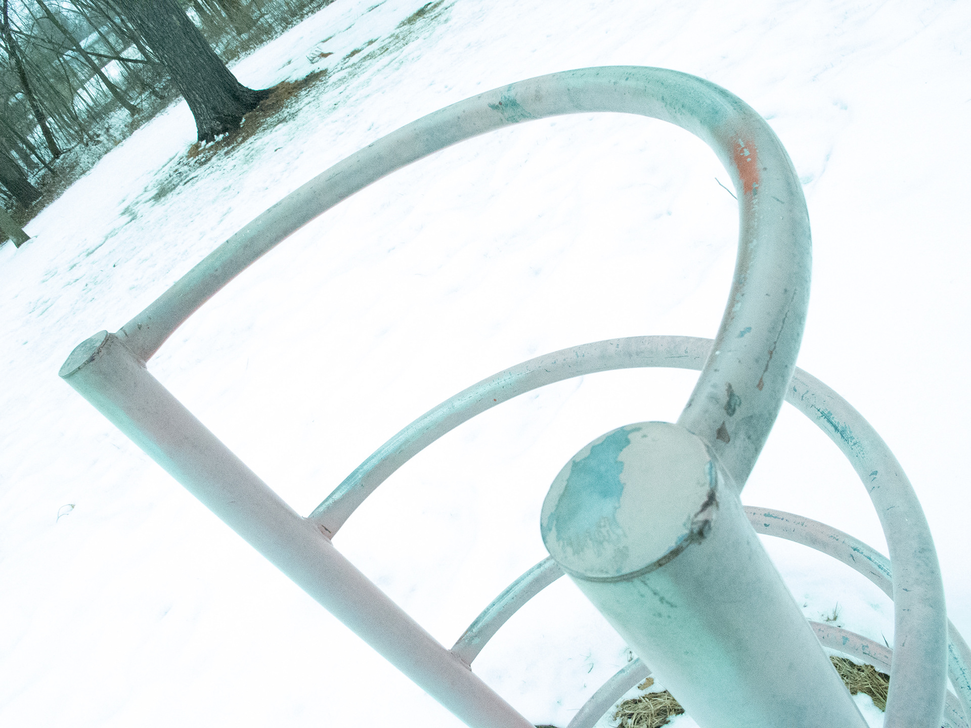 Metal Park Object Took a picture of very cold looking and touching metal in the state park in Menomonie, Wisconsin