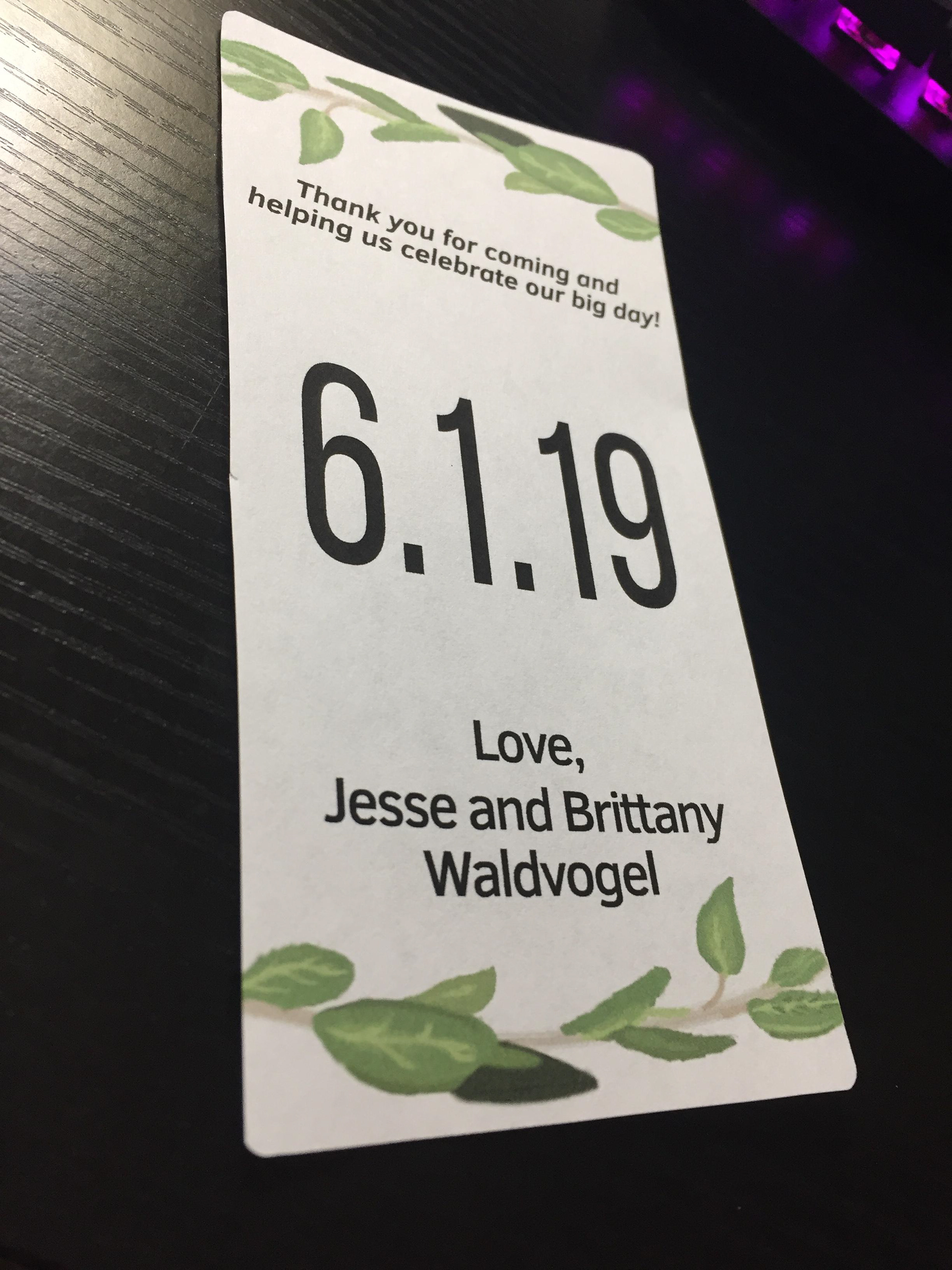 Demo Label Printed (Side) Another angle of the printed demo version of the label.